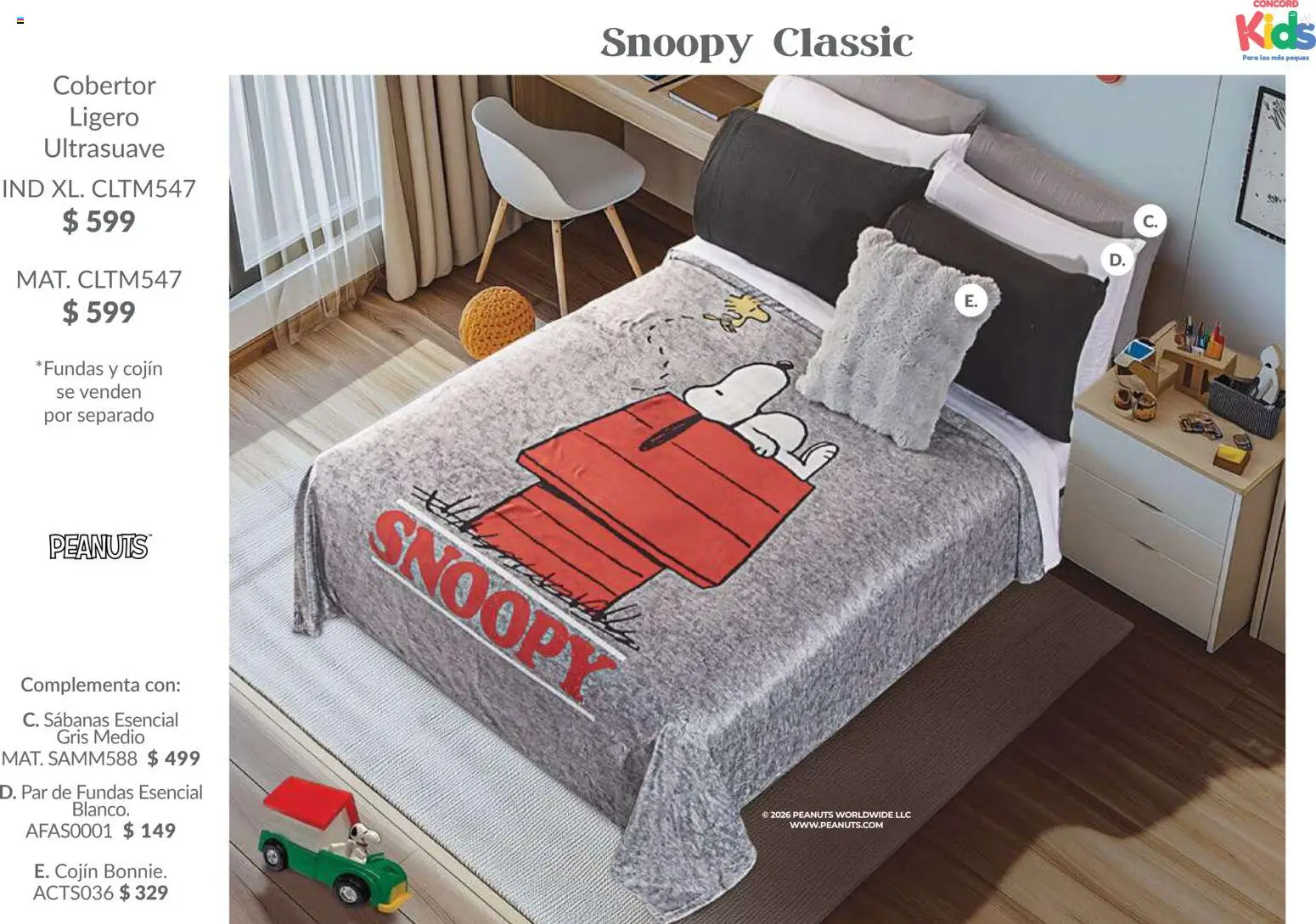 Nuevas ofertas de Colchas Concord válidas en toda la República Mexicana desde el 01.02.2026. ¡Encuentra las mejores ofertas en Colchas Concord catálogo Kids! | Página: 85 | Productos: Cobertor, Sabanas