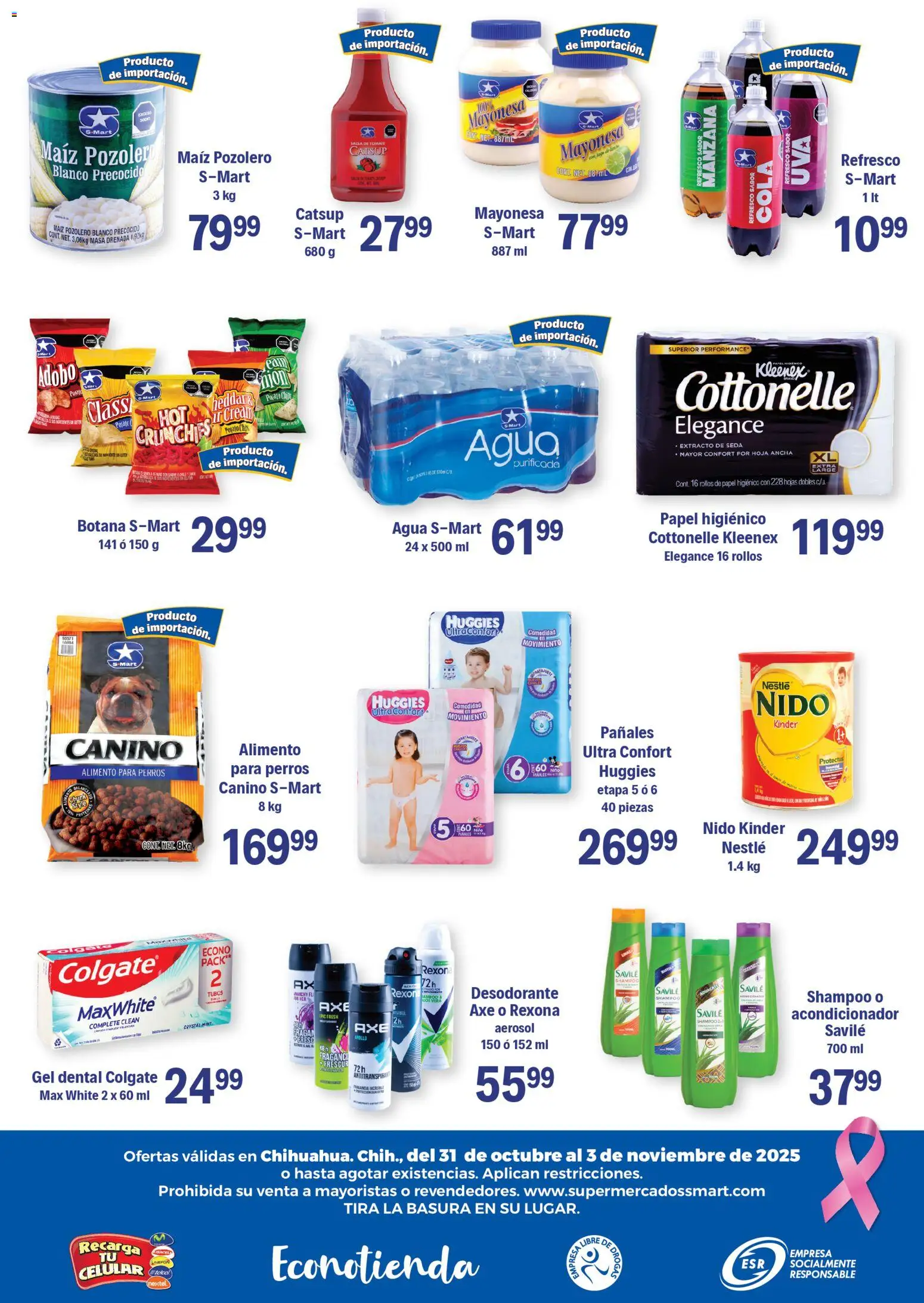 Nuevas ofertas de S-Mart válidas en toda la República Mexicana desde el 31.10.2025. ¡Encuentra las mejores ofertas en S-Mart folleto Chihuahua! | Página: 6 | Productos: Maíz, Mayonesa, Tomate, Catsup