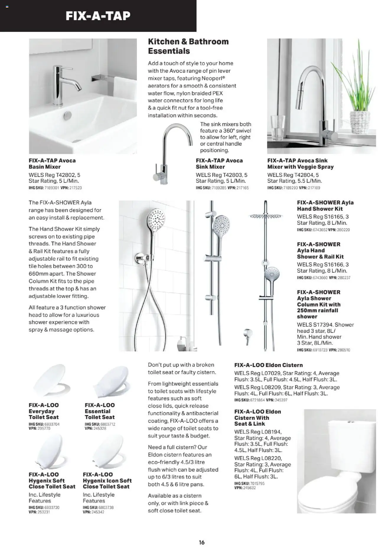 Mitre 10 catalogue - valid from 27.06.2025 | Page: 16 | Products: Sink, Toilet, Shower, Suit