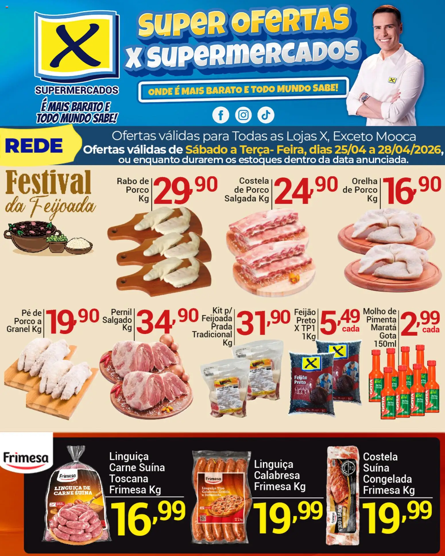 X Supermercados Folheto - válido de 25.04.2026 | Página: 4 | Produtos: Pimenta, Linguiça, Pernil, Carne