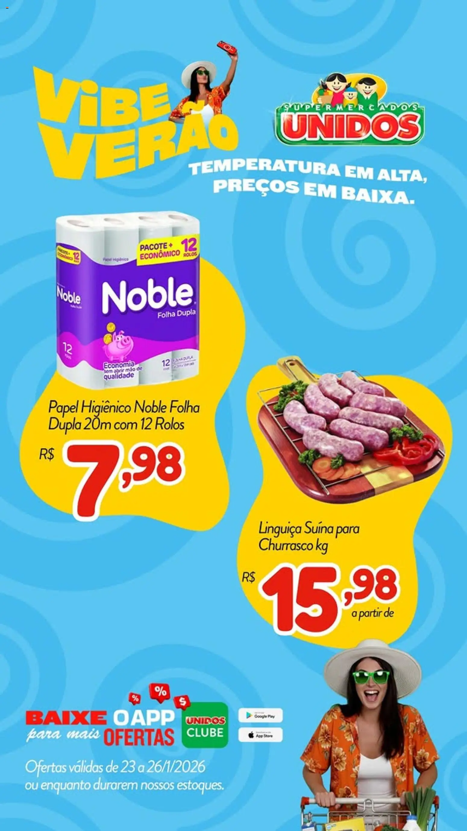 Supermercados Unidos Folheto - válido de 23.01.2026 | Página: 3 | Produtos: Linguiça, Papel higiênico