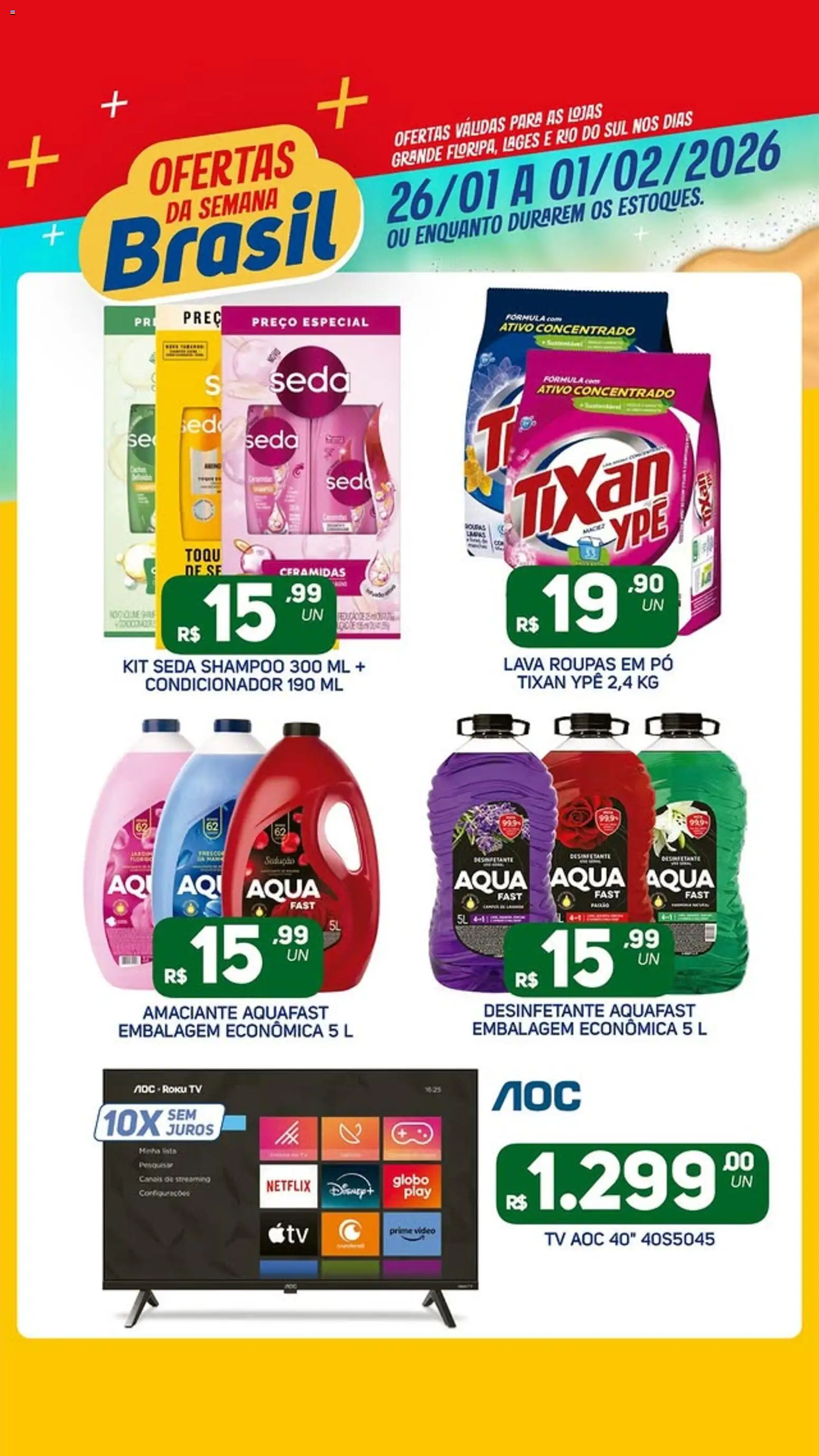 Brasil Atacadista Folheto - válido de 26.01.2026 | Página: 5 | Produtos: Shampoo, Condicionador, Roupas, Desinfetante