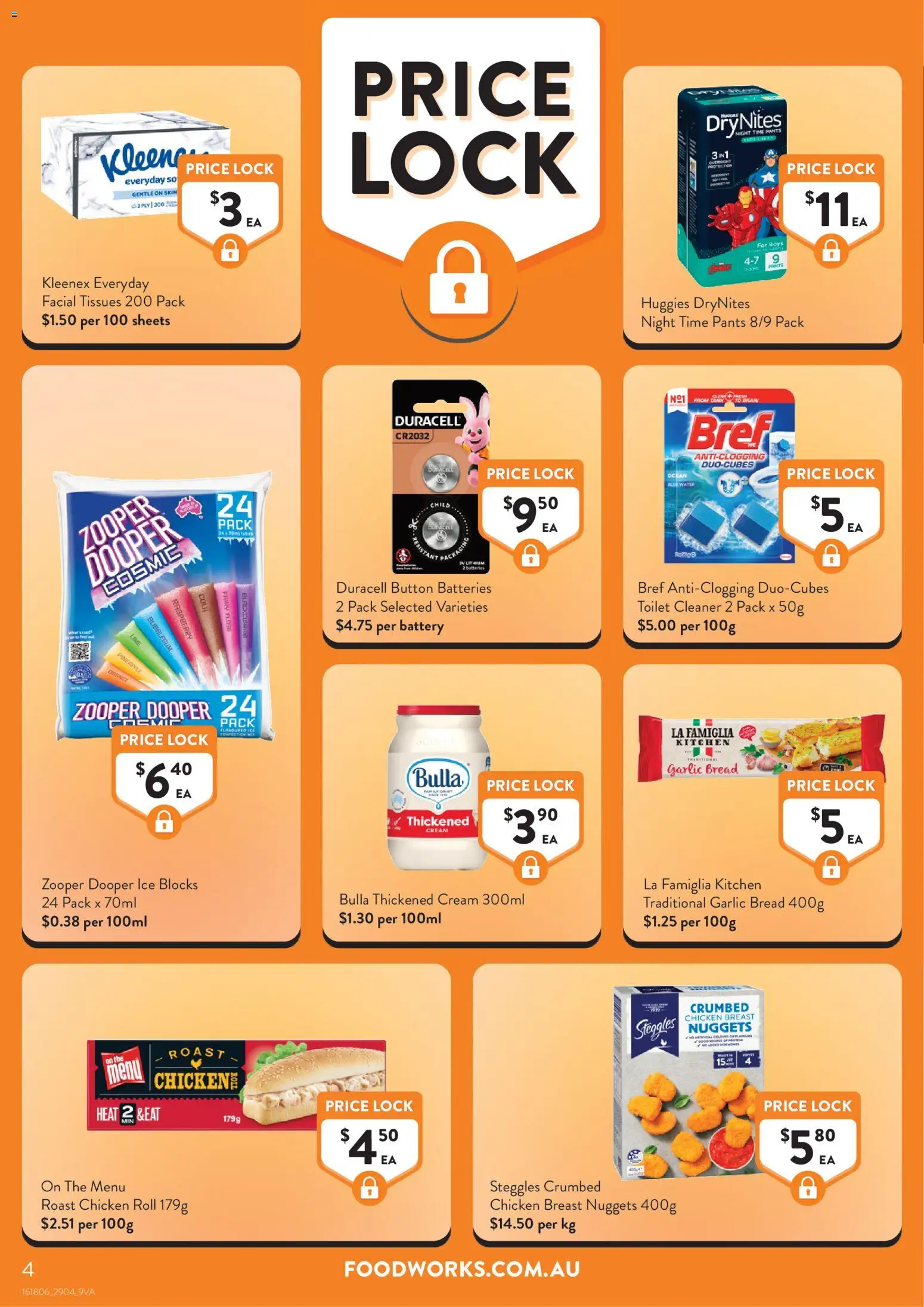 Foodworks catalogue - valid from 29.04.2026 | Page: 4 | Products: Bread, Pants, Raspberry, Batteries