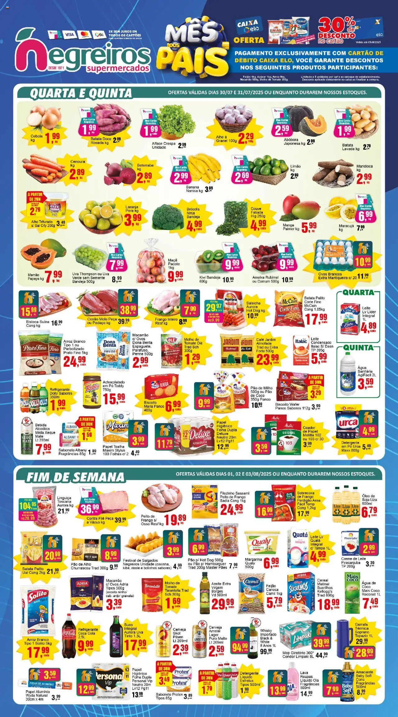 Negreiros Folheto - válido de 30.07.2025 | Página: 1 | Produtos: Detergente, Creme, Bebida, Frango