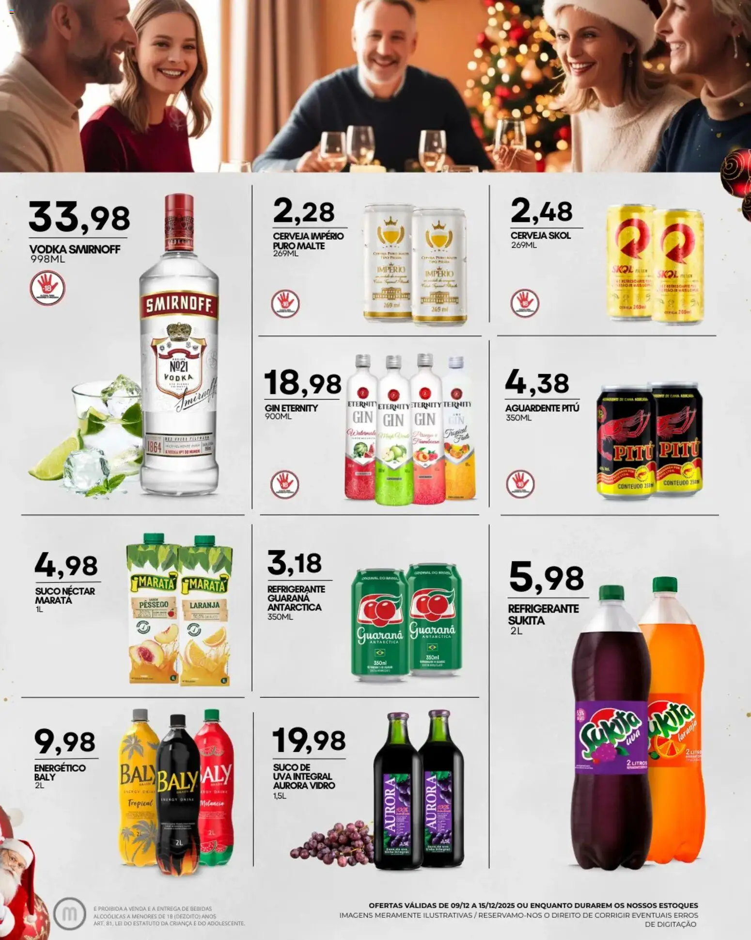 Mercadão Atacadista Folheto - válido de 09.12.2025 | Página: 10 | Produtos: Melancia, Guaraná, Gin, Refrigerante
