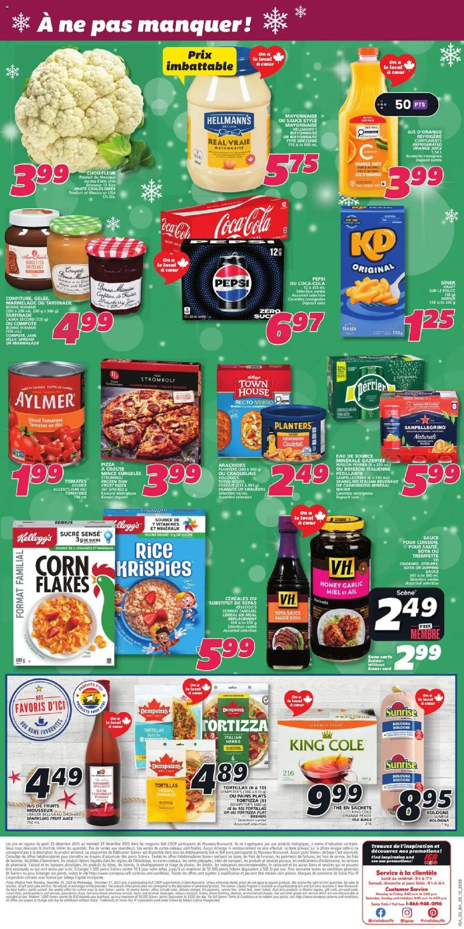 IGA flyer valid from 25.12.2025 | Page: 2 | Products: Flakes, Pizza, Juice, Tomatoes