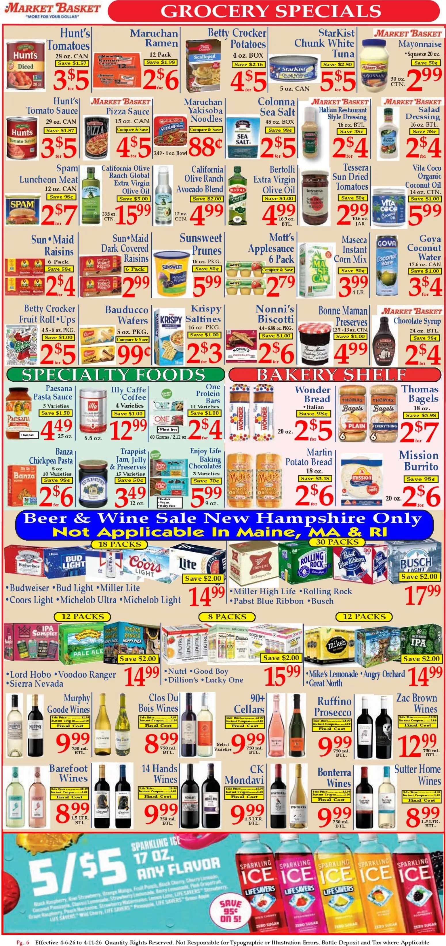 Market Basket Ad - valid from 05.04.2026 | Page: 6 | Products: Bakery, Coconut Oil, Beer, Mayonnaise