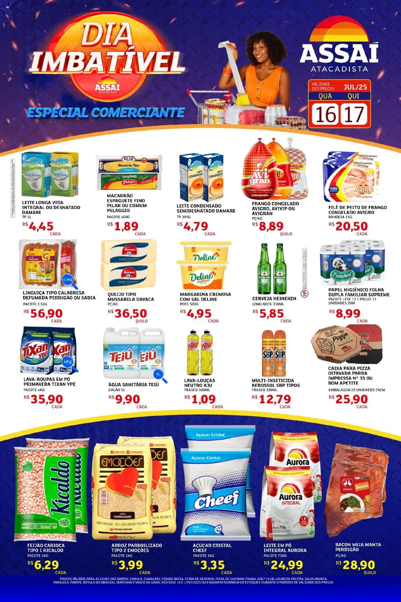 Assaí Atacadista Folheto - válido de 16.07.2025 | Página: 1 | Produtos: Pizza, Cerveja, Heineken, Frango