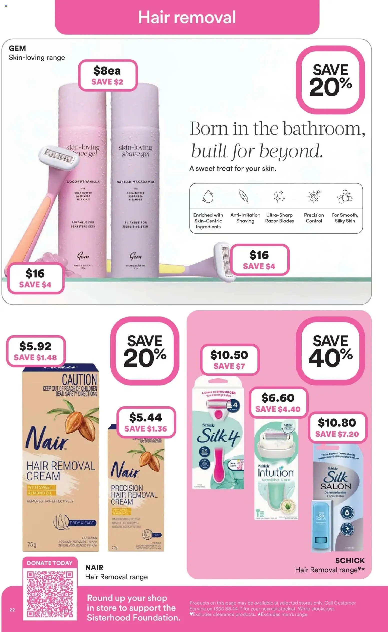 Priceline Pharmacy - Priceline Catalogue - 04/03/2026 > weekly / monthly specials | Page: 22 | Products: Butter, Cream, Razor, Hair removal