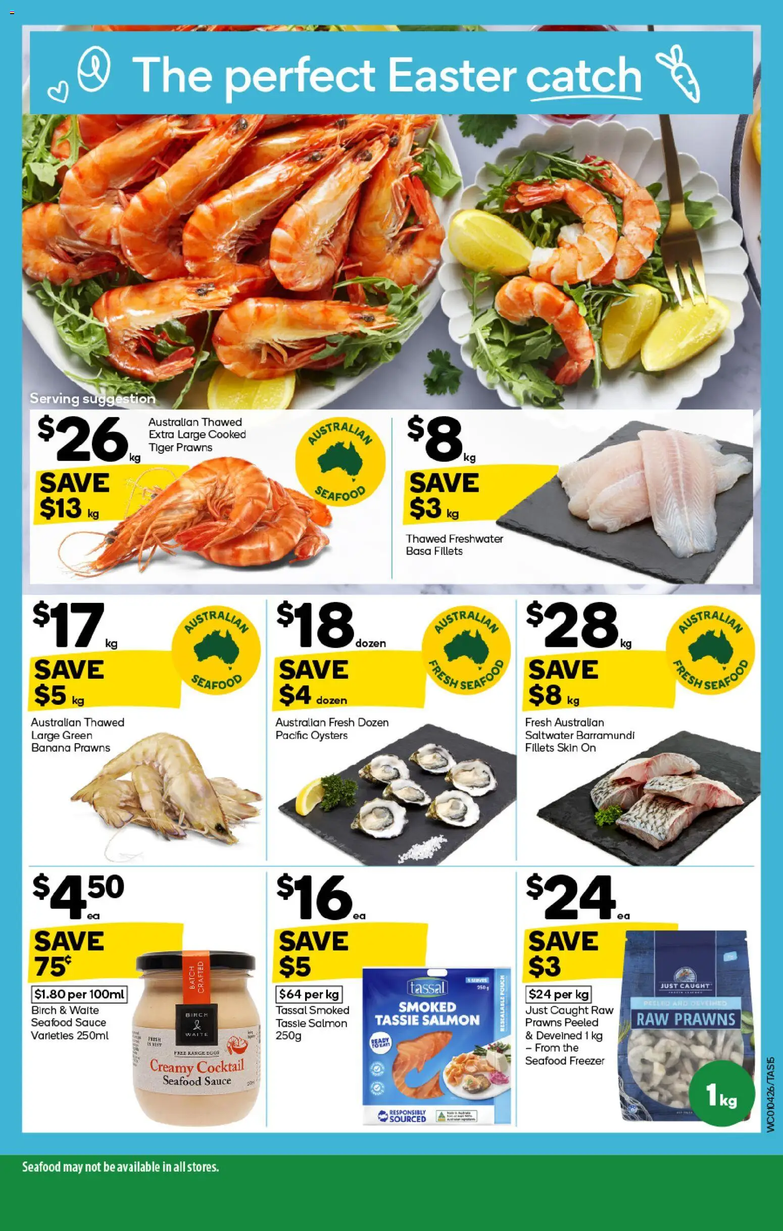 Woolworths catalogue - valid from 01.04.2026 | Page: 15 | Products: Oysters, Prawns, Salmon, Seafood