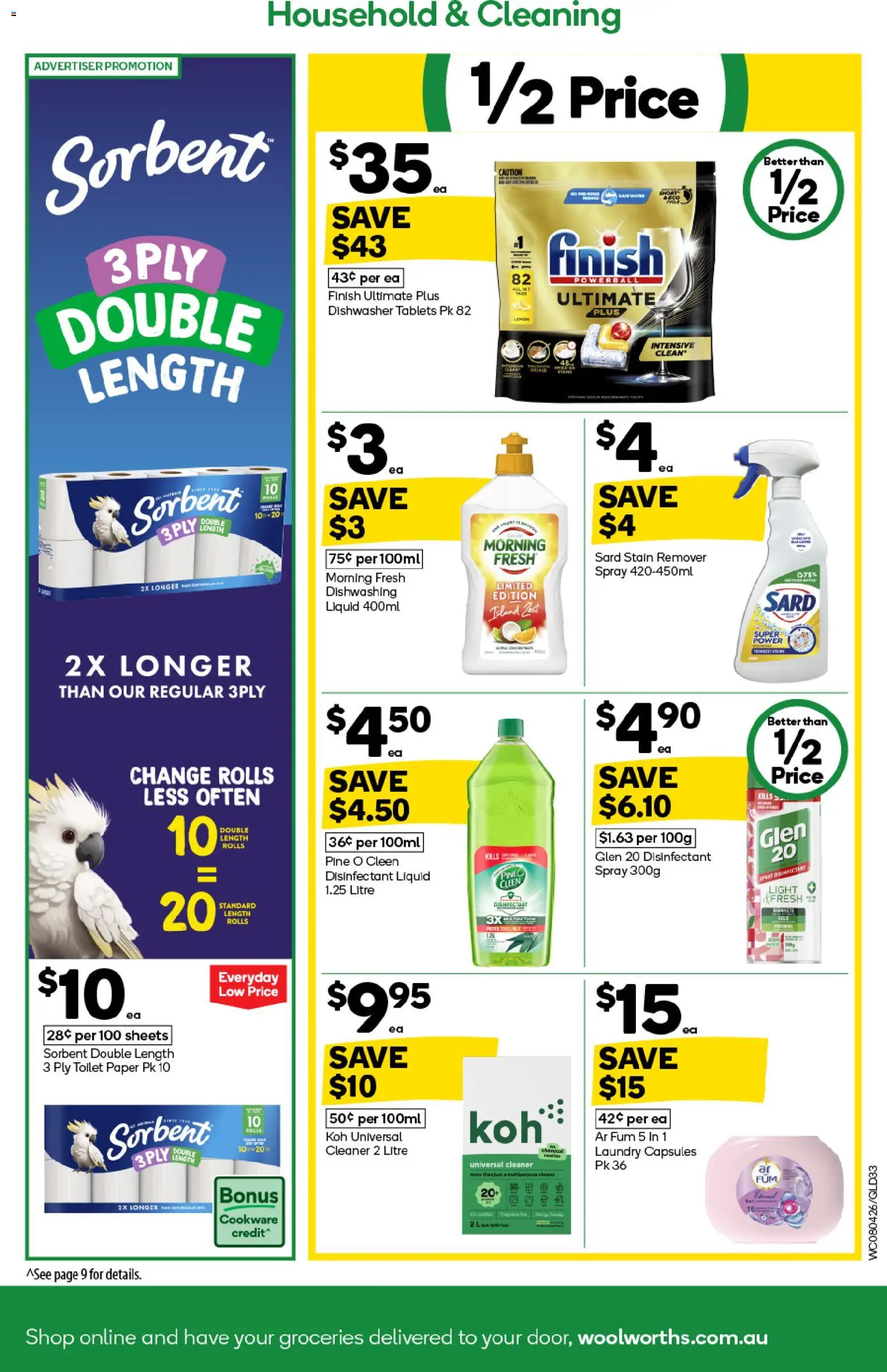 Woolworths catalogue - valid from 08.04.2026 | Page: 33 | Products: Toilet, Household, Toilet paper, Laundry