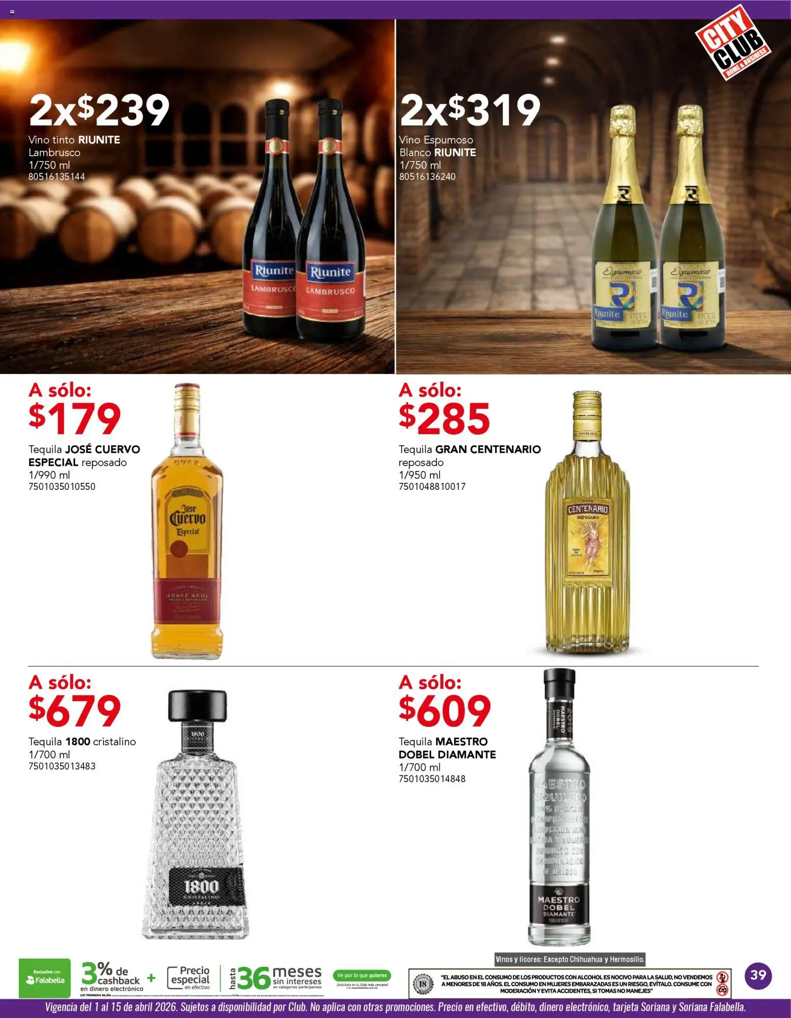 Nuevas ofertas de City Club válidas en toda la República Mexicana desde el 01.04.2026. ¡Encuentra las mejores ofertas en City Club catálogo! | Página: 39