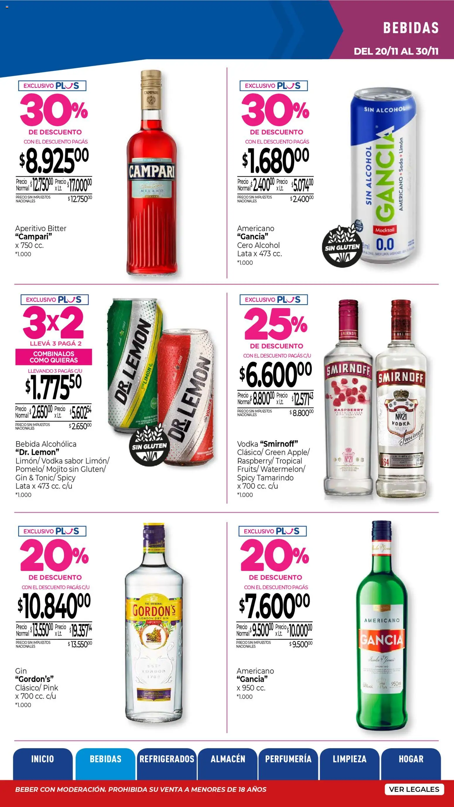 La Anonima catálogo │ válido desde el 20.11.2025 | Página: 9 | Productos: Vodka, Gin, Limón