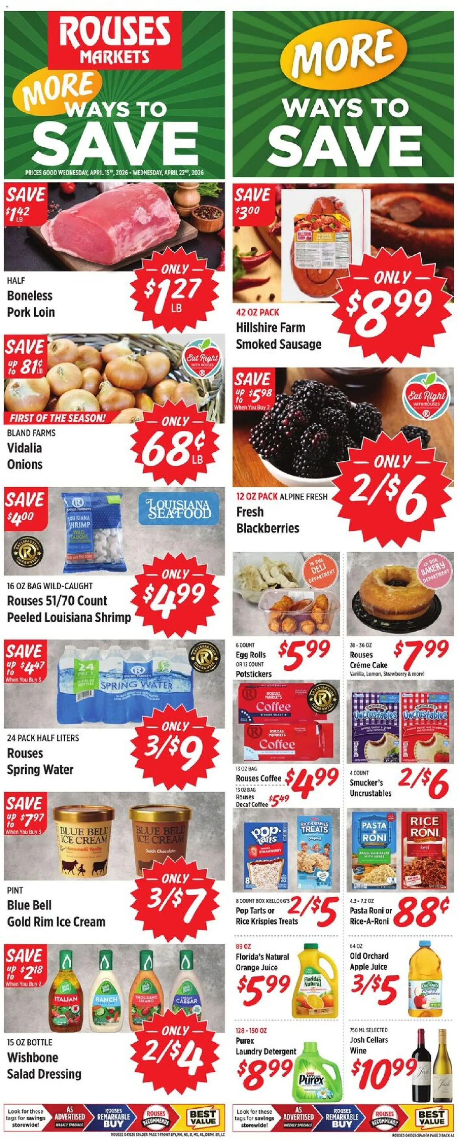 Rouses Weekly Ad - AL - valid from 15.04.2026 | Page: 2 | Products: Box, Chocolate, Pork, Rice