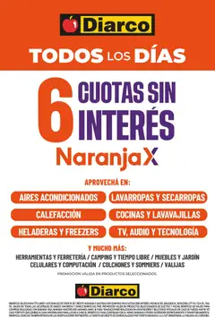 Vista previa Diarco - 6 Cuotas Naranjax válido desde el 14.04.2026
