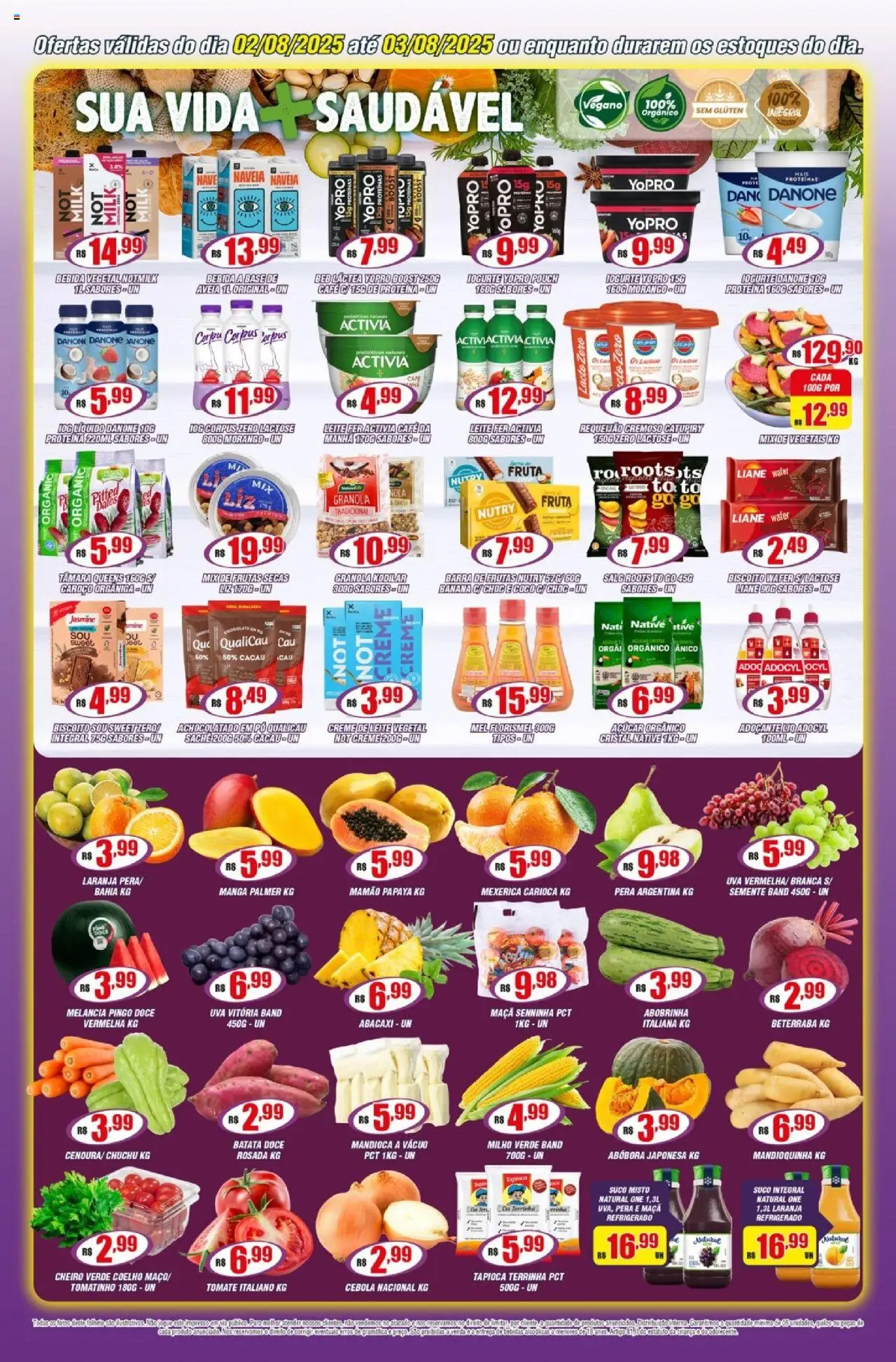 Violeta Supermercados Folheto - válido de 02.08.2025 | Página: 4 | Produtos: Chuchu, Aveia, Batata, Creme de leite