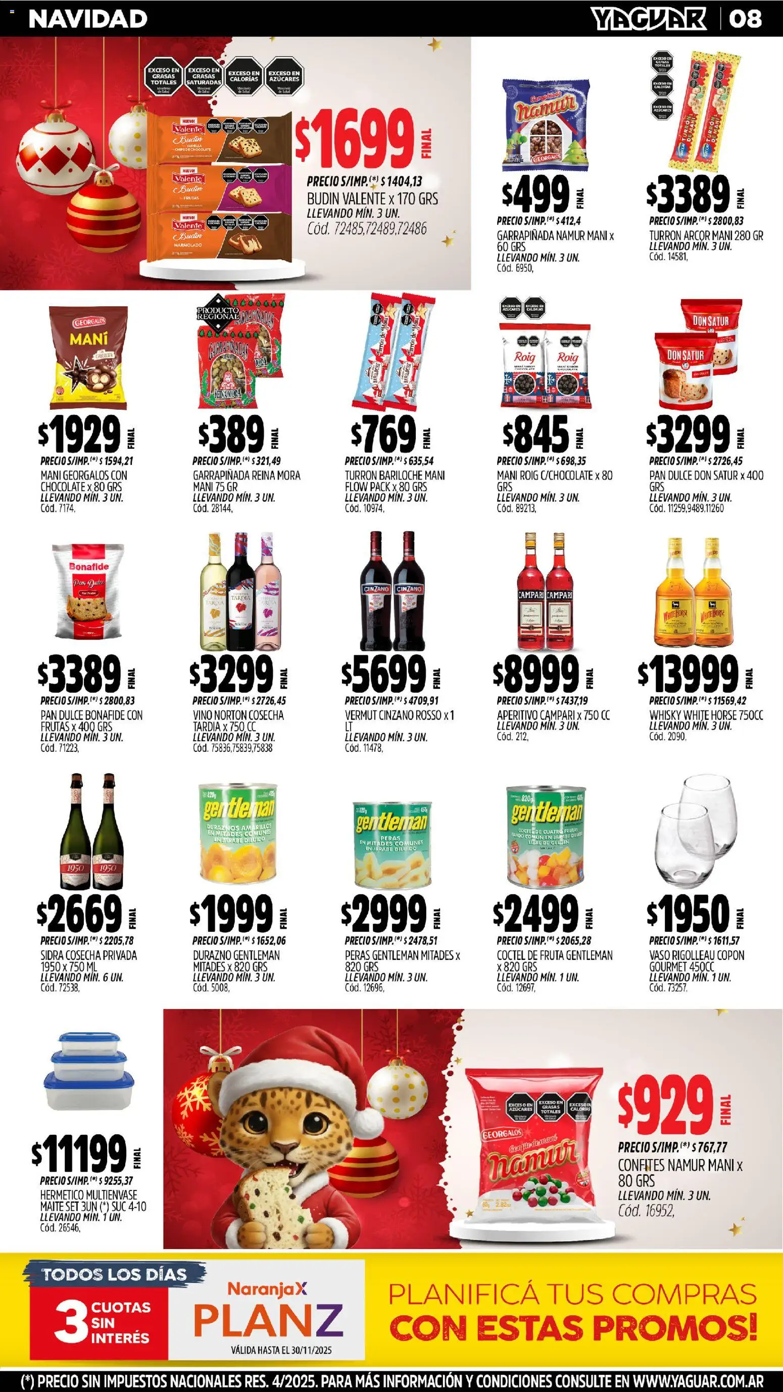 Yaguar - Neuquén │ válido desde el 17.11.2025 | Página: 8 | Productos: Durazno, Budín, Limón, Pan