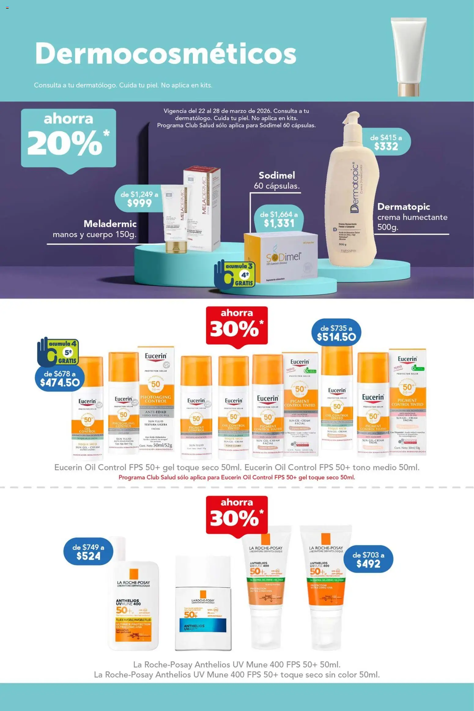 Nuevas ofertas de Farmacia San Pablo válidas en toda la República Mexicana desde el 22.03.2026. ¡Encuentra las mejores ofertas en Farmacia San Pablo catálogo! | Página: 4 | Productos: Crema, Protector solar