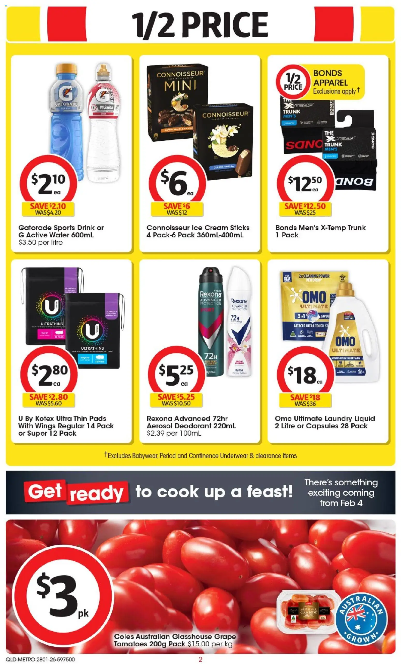 Coles catalogue - valid from 28.01.2026 | Page: 3 | Products: Tomatoes, Deodorant, Water, Sugar
