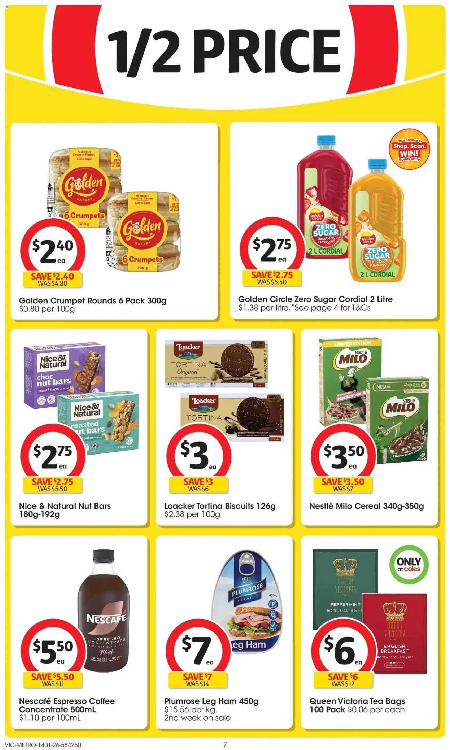Coles catalogue - valid from 14.01.2026 | Page: 7 | Products: Coffee, Tea, Biscuits, Nescafe