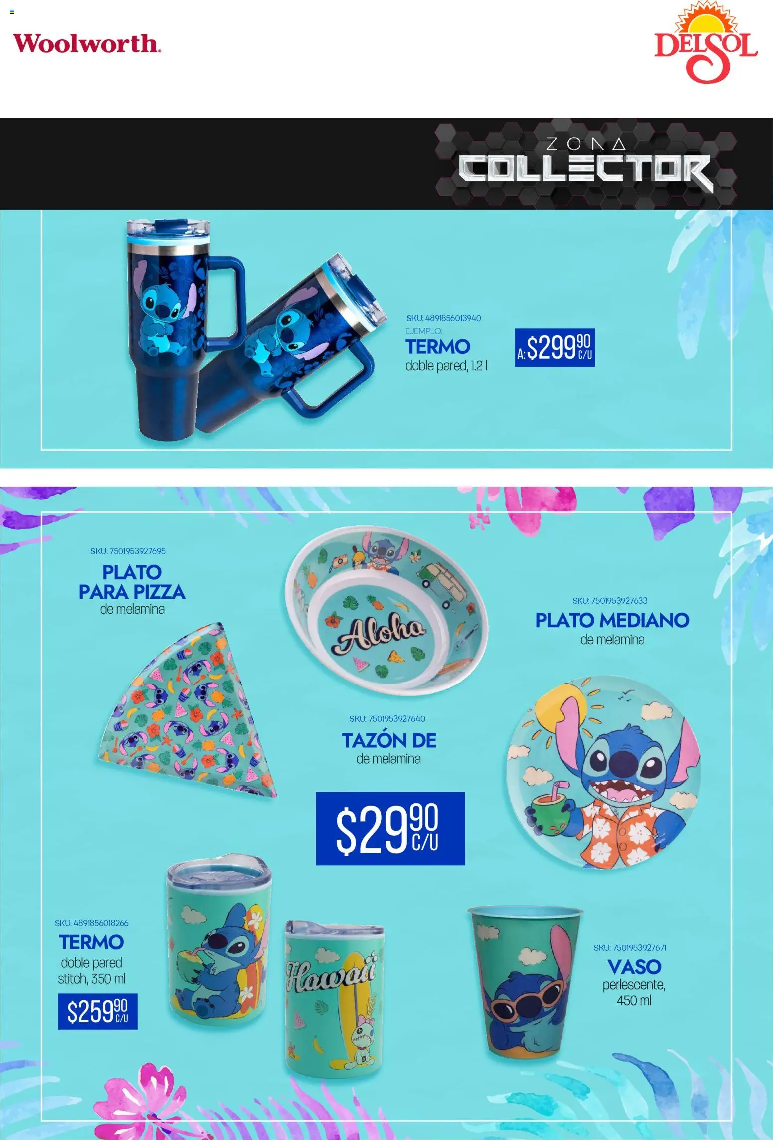 Nuevas ofertas de Del Sol y Woolworth catálogo Luce tus Vacaciones con Stitch válidas en toda la República Mexicana desde el 19.03.2026. ¡Encuentra las mejores ofertas en Del Sol y Woolworth catálogo Luce tus Vacaciones con Stitch! | Página: 18 | Productos: Pizza, Termo