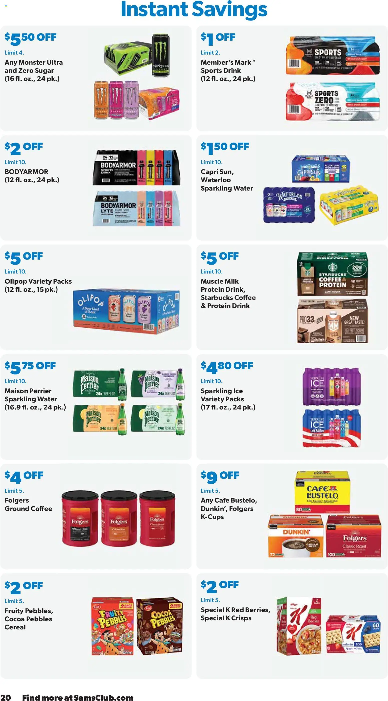 Sam's Club Weekly Ad - valid from 29.04.2026 | Page: 20 | Products: Berries, Coffee, Water, Sugar