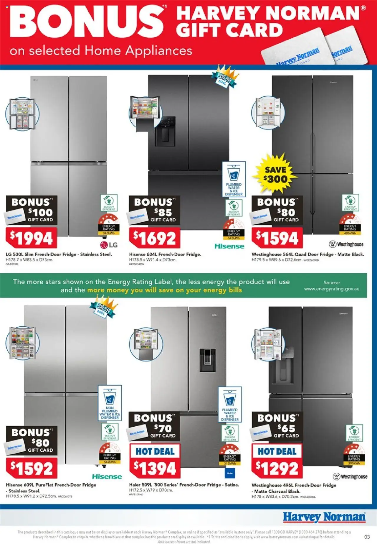 Harvey Norman catalogue - valid from 18.10.2025 | Page: 3 | Products: Door, Water, Fridge