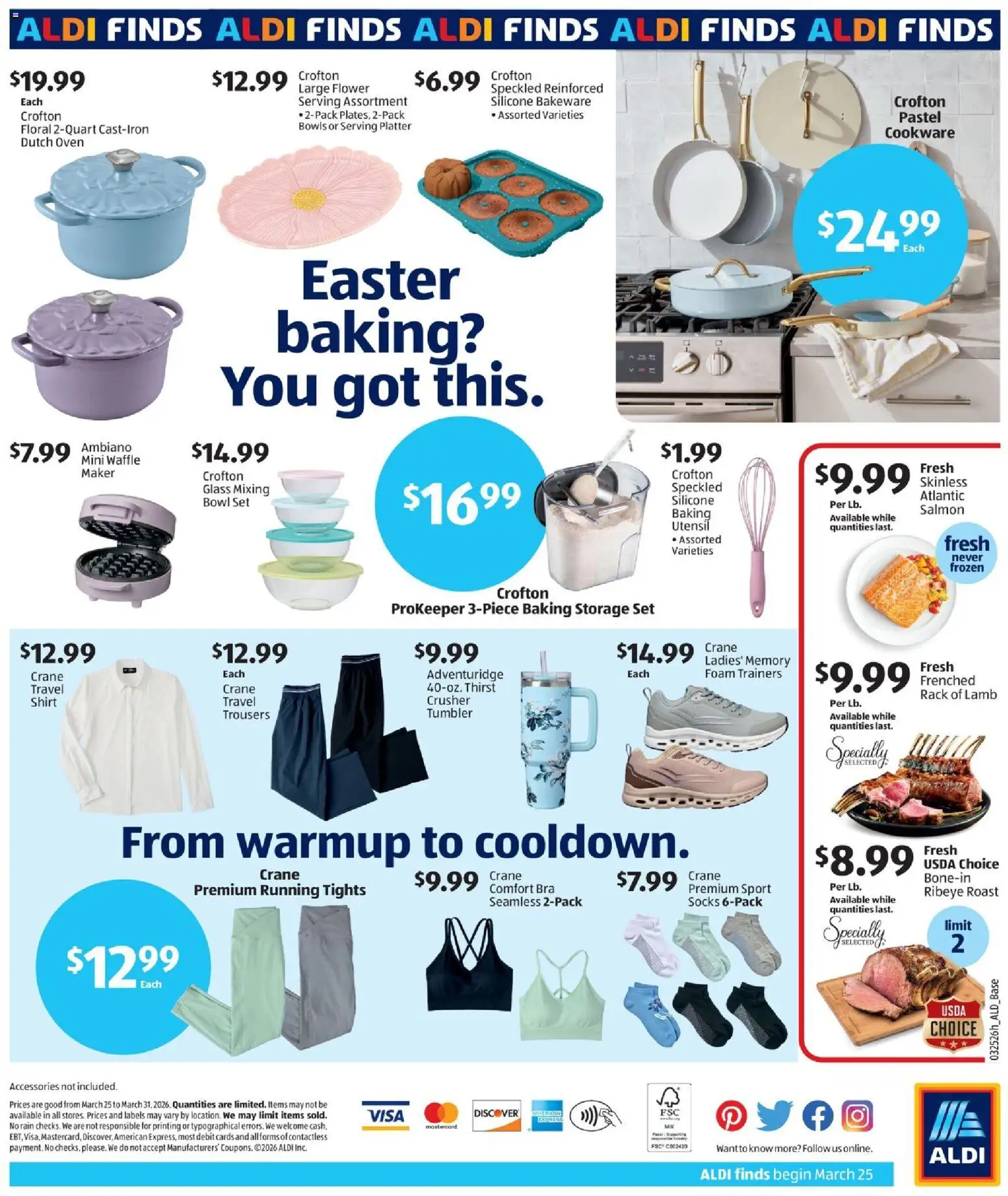 Aldi In Store Ad - valid from 25.03.2026 | Page: 2 | Products: Waffle Maker, Shirt, Socks, Tights