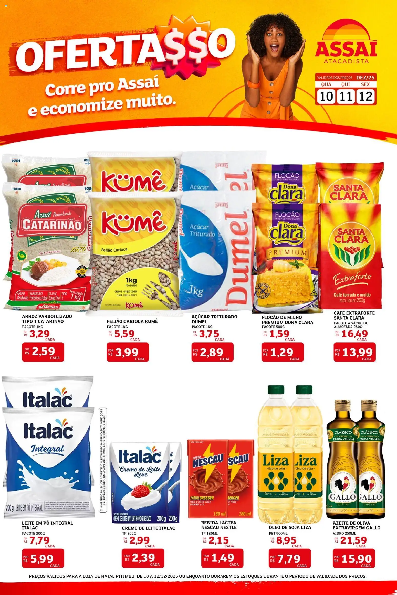 Assaí Atacadista Folheto - válido de 10.12.2025 | Página: 1 | Produtos: Óleo, Creme, Soja, Leite em pó