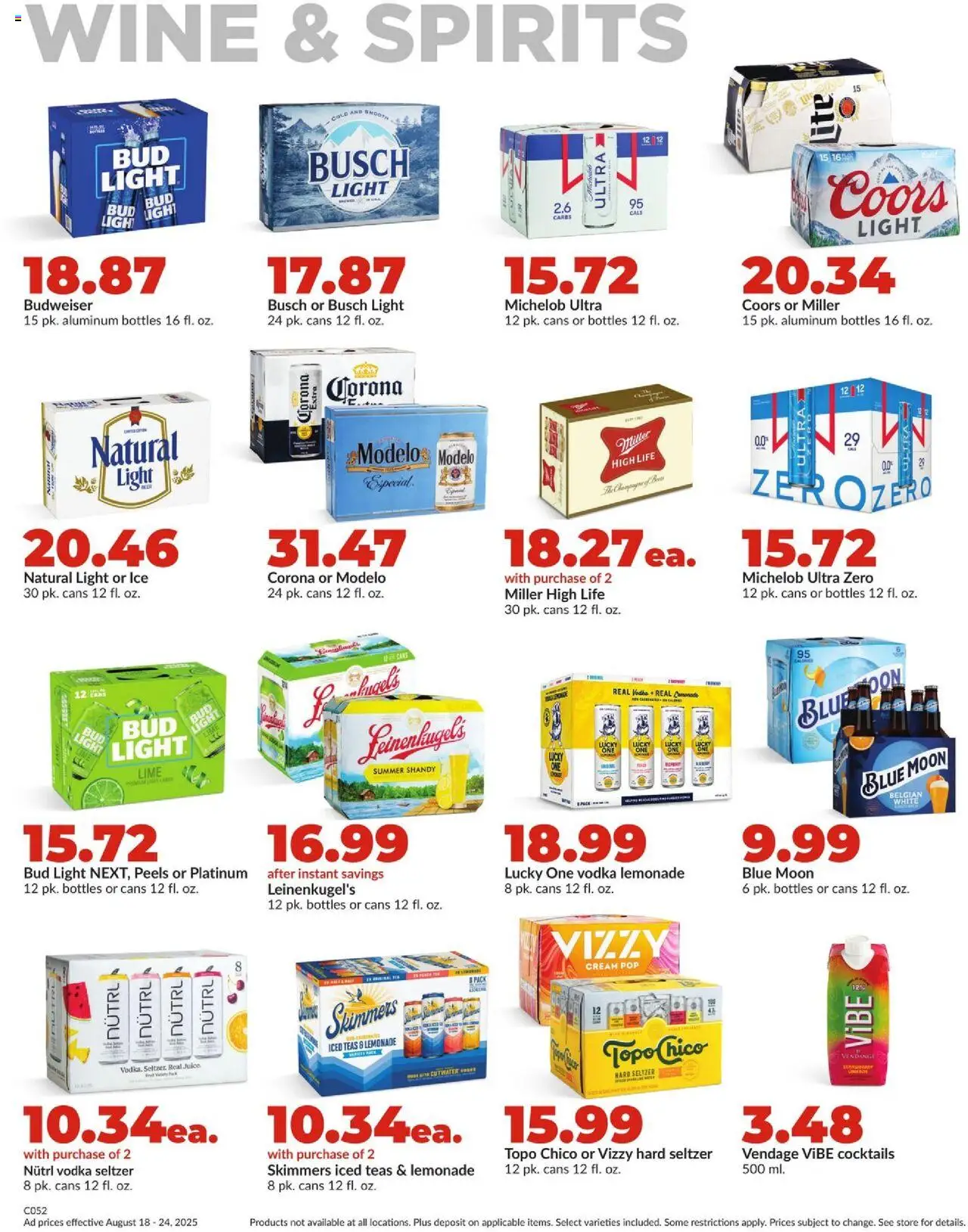 HyVee Weekly Ad - valid from 18.08.2025 | Page: 39 | Products: Wine, Cream, Vodka, Lime