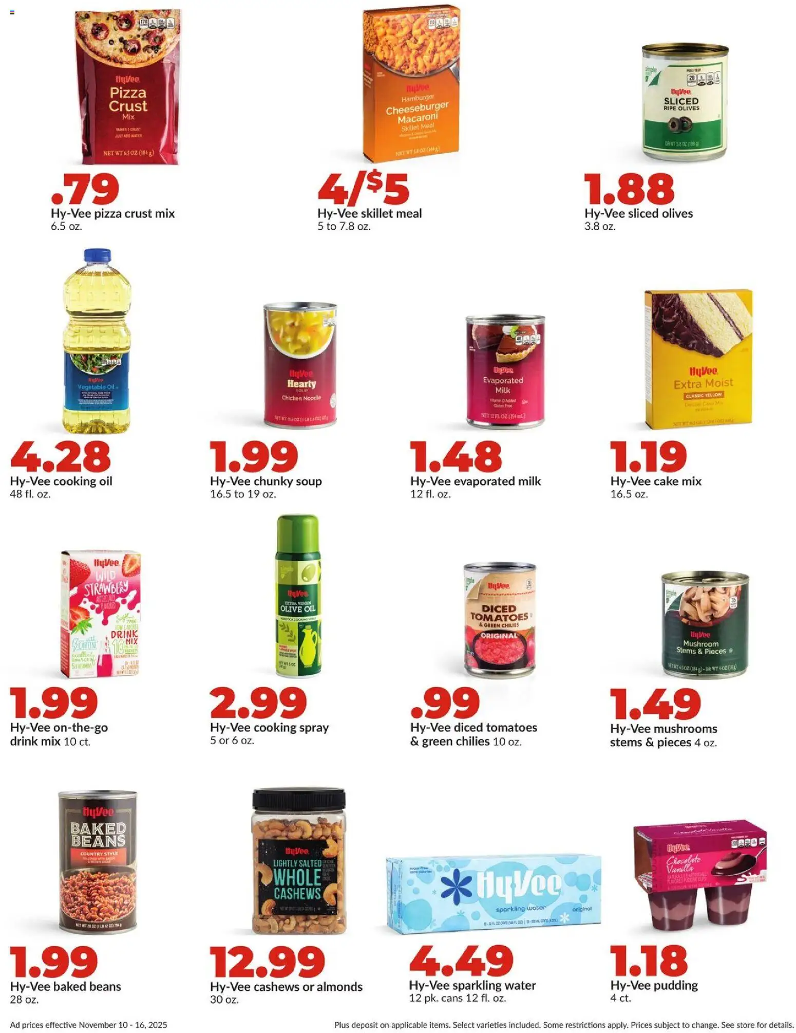 HyVee Weekly Ad - valid from 10.11.2025 | Page: 24 | Products: Milk, Oil, Chocolate, Pizza