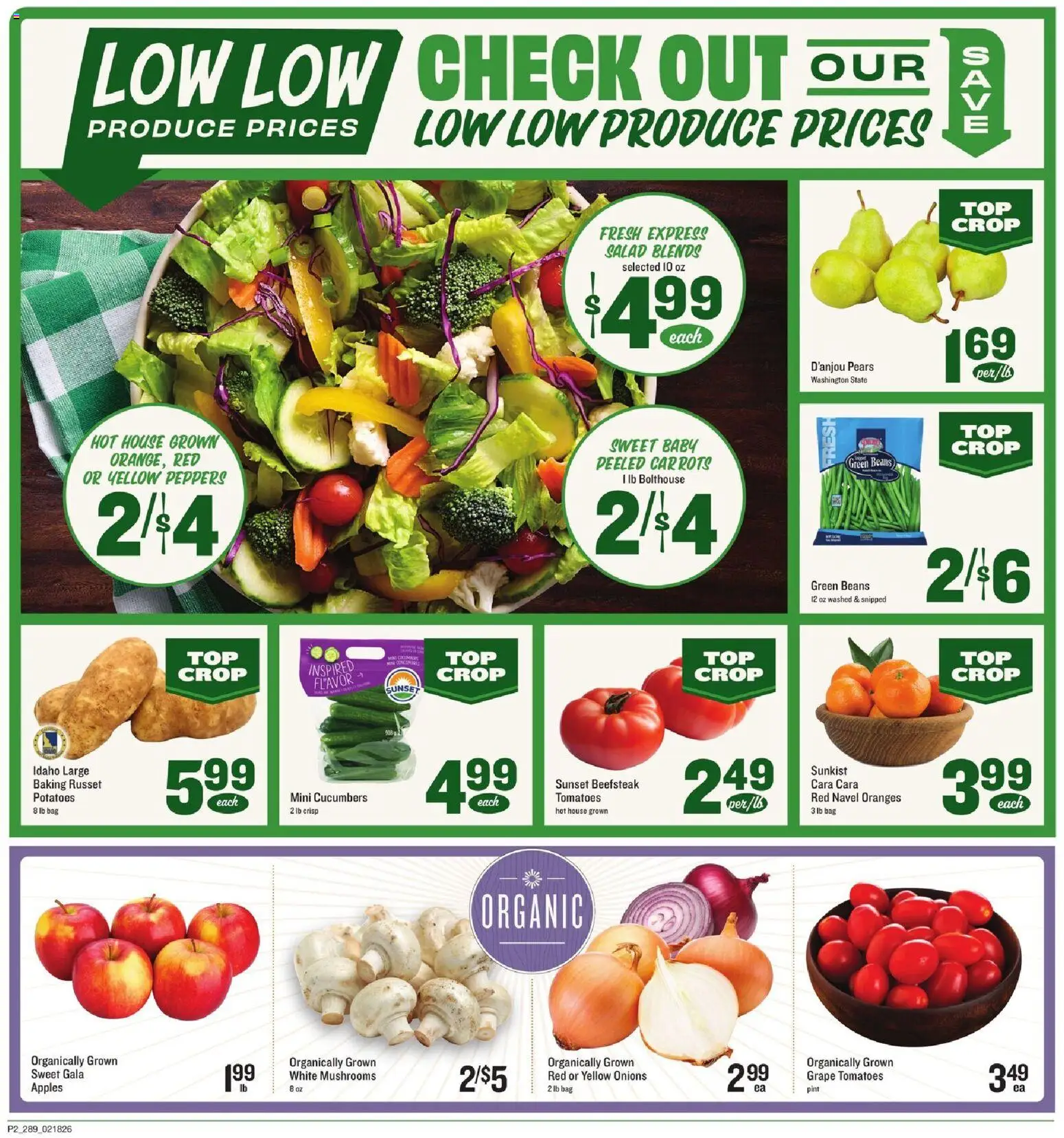 Lowes Foods Weekly Ad - GA - valid from 18.02.2026 | Page: 2 | Products: Mushrooms, Oranges, Tomatoes, Bag