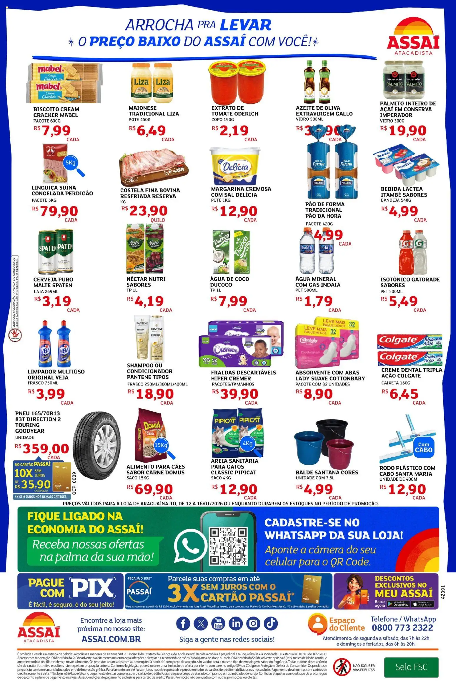 Assaí Atacadista Folheto - válido de 15.01.2026 | Página: 2 | Produtos: Shampoo, Biscoito, Base, Água mineral
