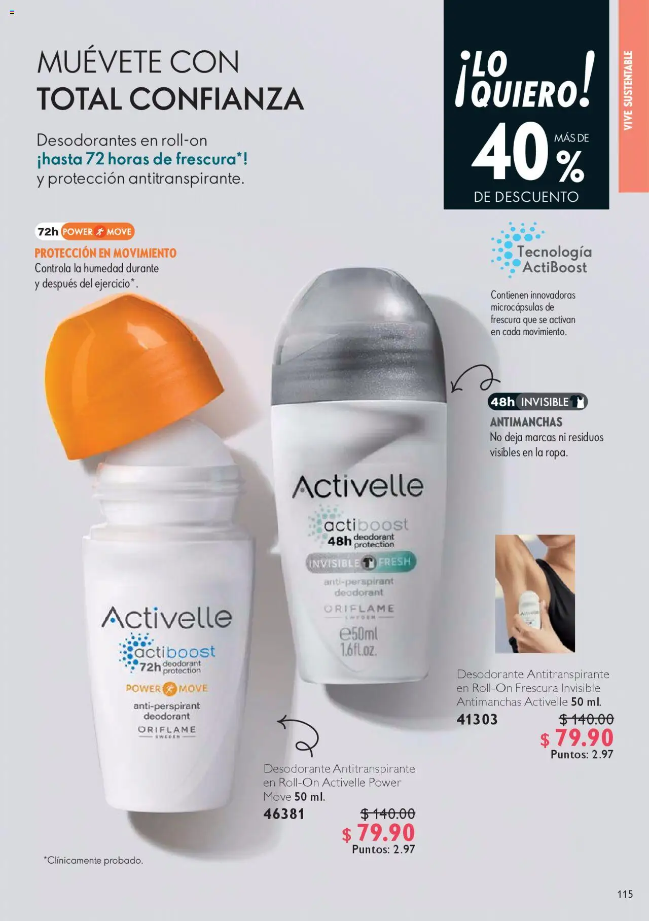 Nuevas ofertas de Oriflame válidas en toda la República Mexicana desde el 04.10.2025. ¡Encuentra las mejores ofertas en Oriflame - Campaña 14 2025! | Página: 115 | Productos: Desodorante, Antitranspirante