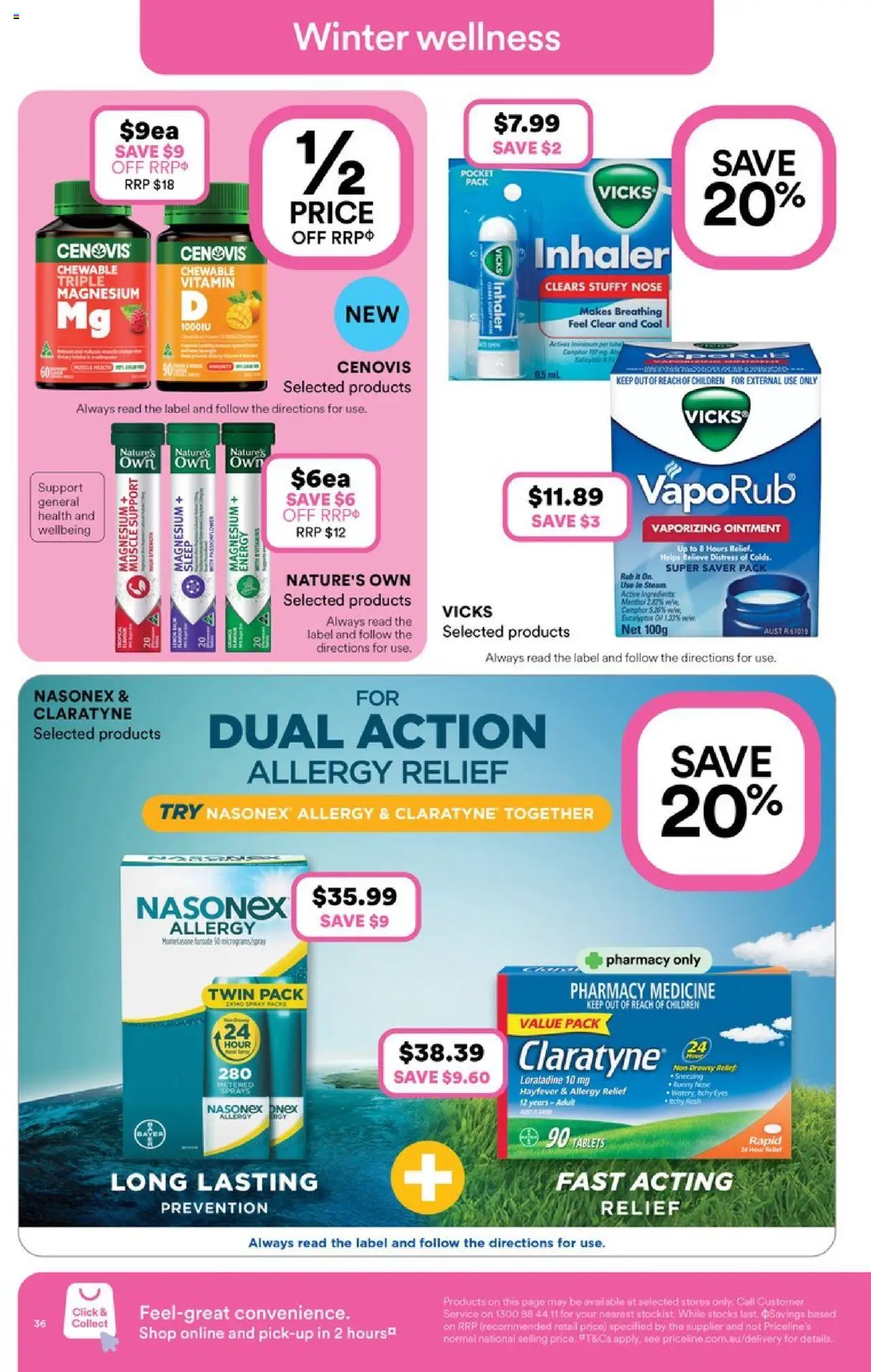 Priceline Pharmacy catalogue - valid from 02.07.2025 | Page: 36 | Products: Runny nose, Tablets, Vitamin, Allergy