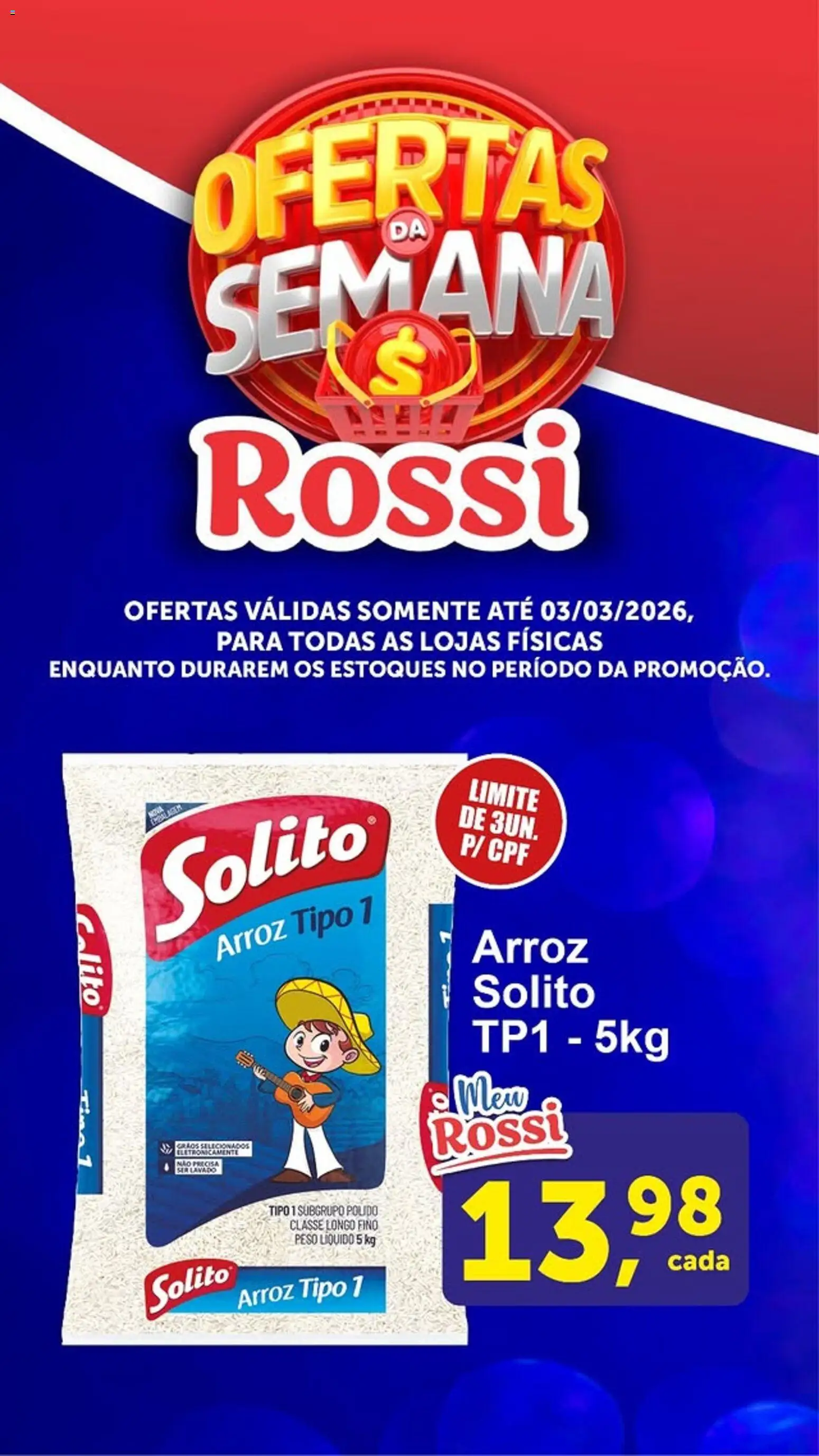 Rossi Supermercados Folheto - válido de 26.02.2026 | Página: 3 | Produtos: Arroz