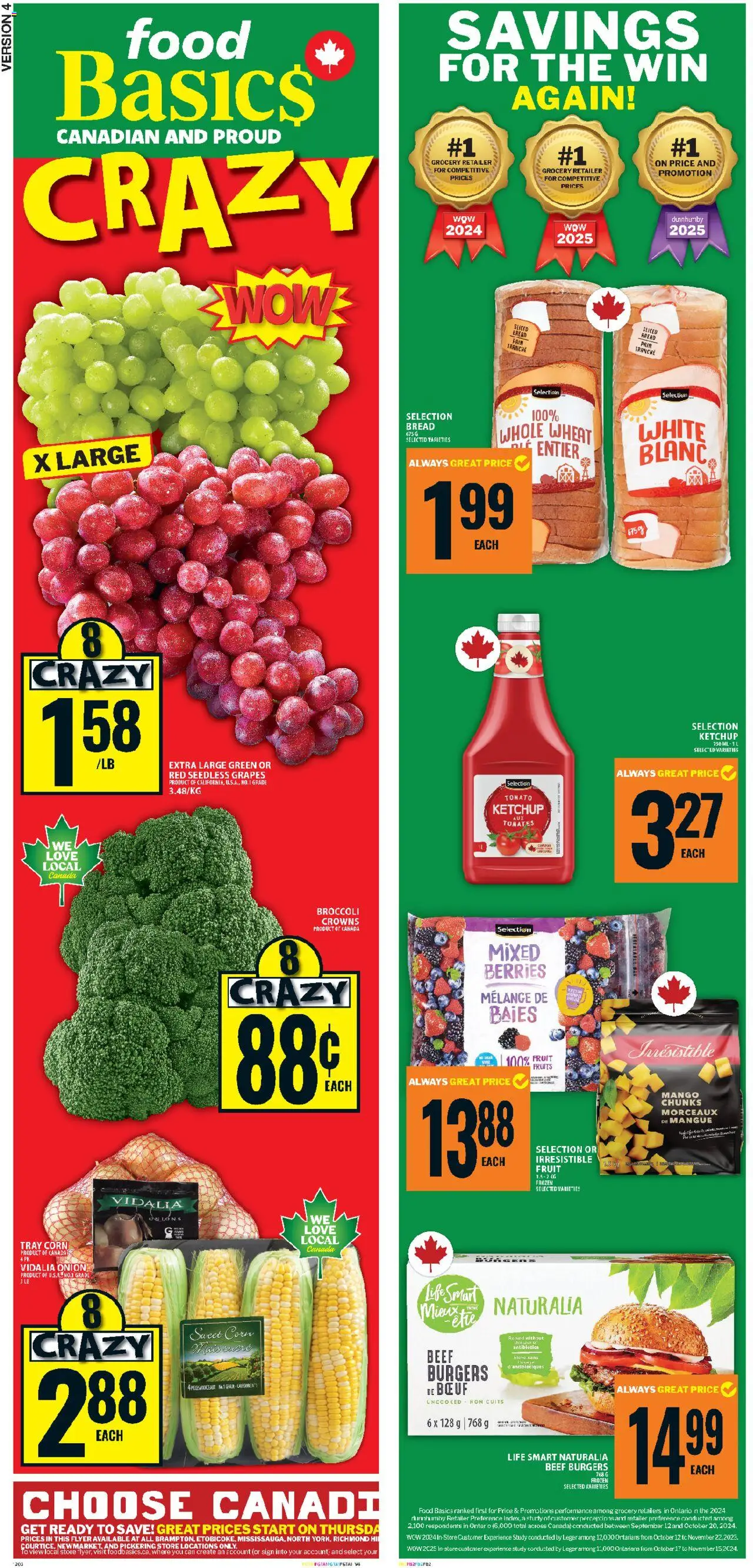 Food Basics flyer valid from 14.08.2025 | Page: 2 | Products: Beef, Ketchup, Bag, Bread