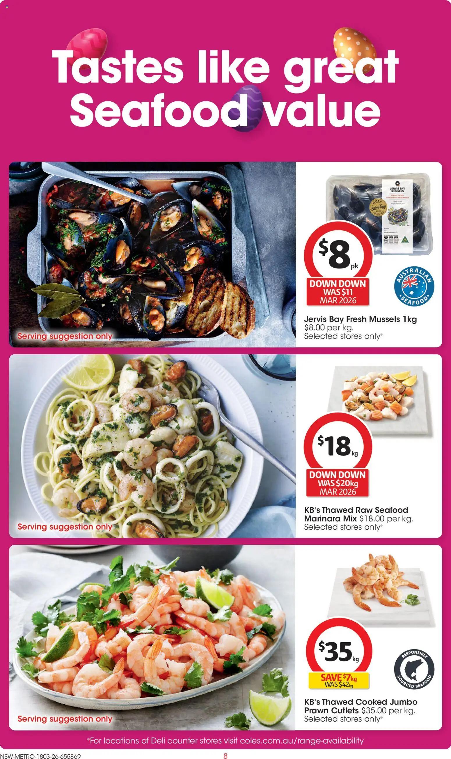 Coles catalogue - valid from 18.03.2026 | Page: 8 | Products: Seafood