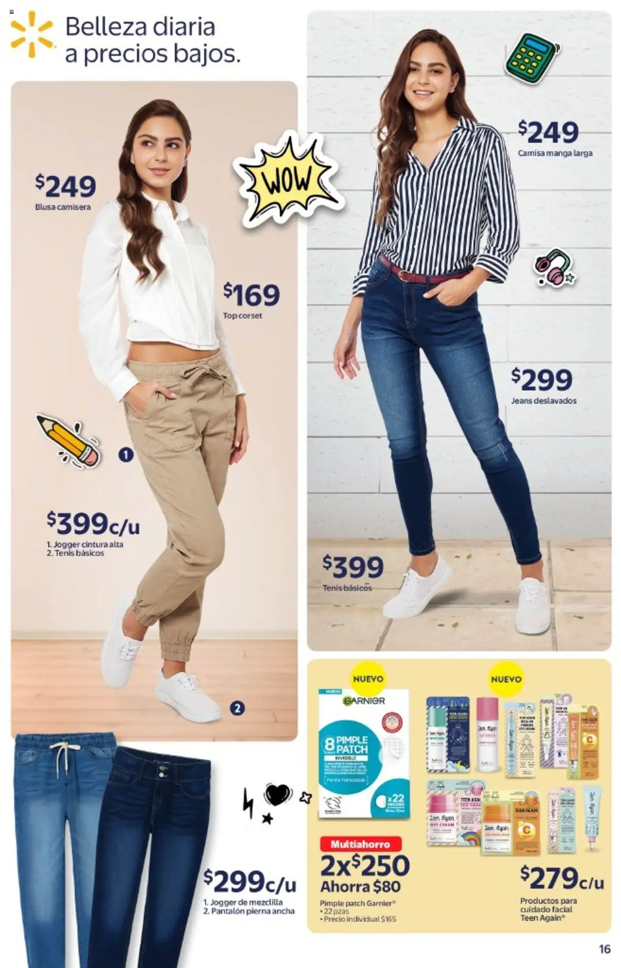 Nuevas ofertas de Walmart válidas en toda la República Mexicana desde el 20.08.2025. ¡Encuentra las mejores ofertas en Walmart - Folleto Regreso a Clases! | Página: 16 | Productos: Blusa, Camisa, Manga, Top