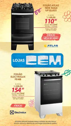 Lojas Cem - Ofertas atuais - Pré-Visualização do folheto da loja Lojas Cem, válido de 01.10.2025 | Página: 41 | Produtos: Fogão, Mesa, Carne
