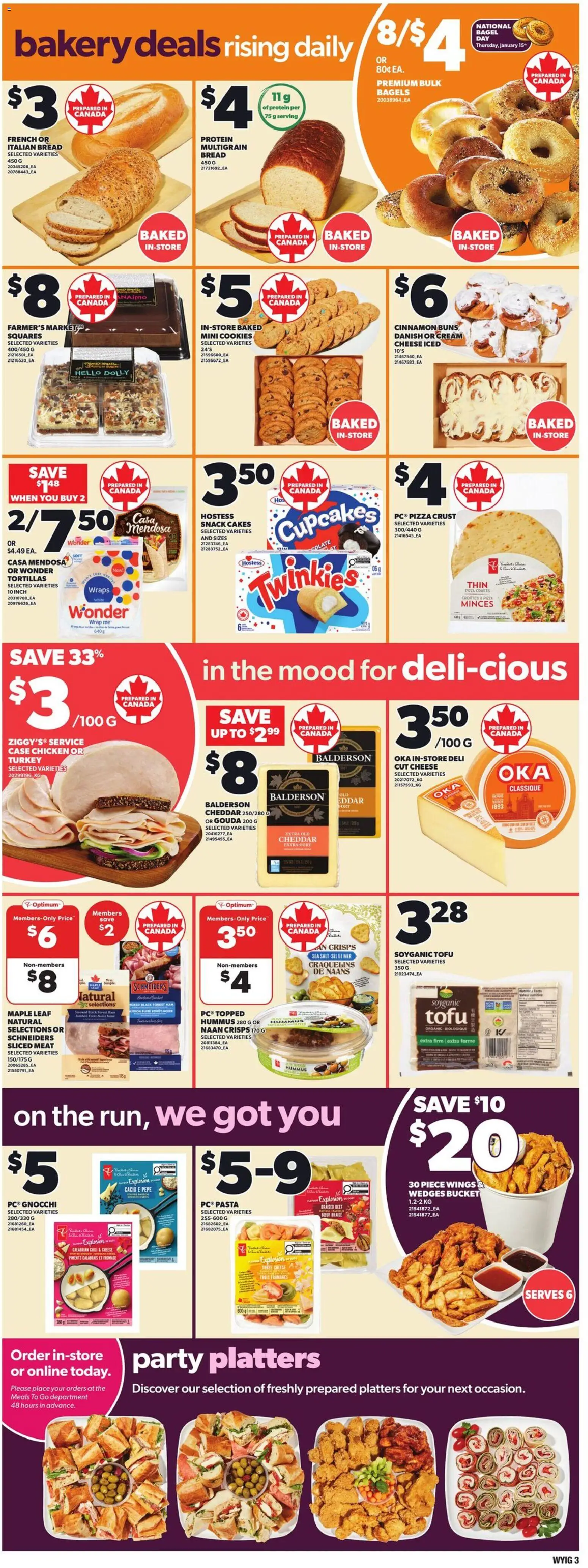 Loblaws flyer valid from 15.01.2026 | Page: 6 | Products: Cream, Bakery, Pizza, Chicken