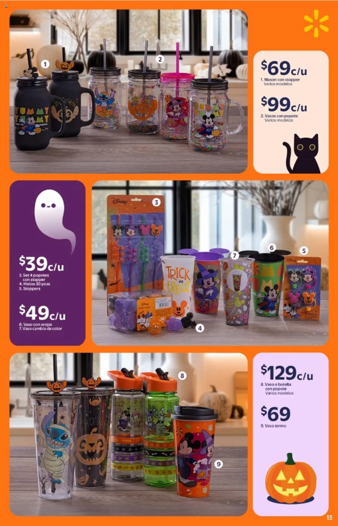 Nuevas ofertas de Walmart válidas en toda la República Mexicana desde el 14.10.2025. ¡Encuentra las mejores ofertas en Walmart - Folleto Halloween! | Página: 13 | Productos: Botella, Vasos, Termo
