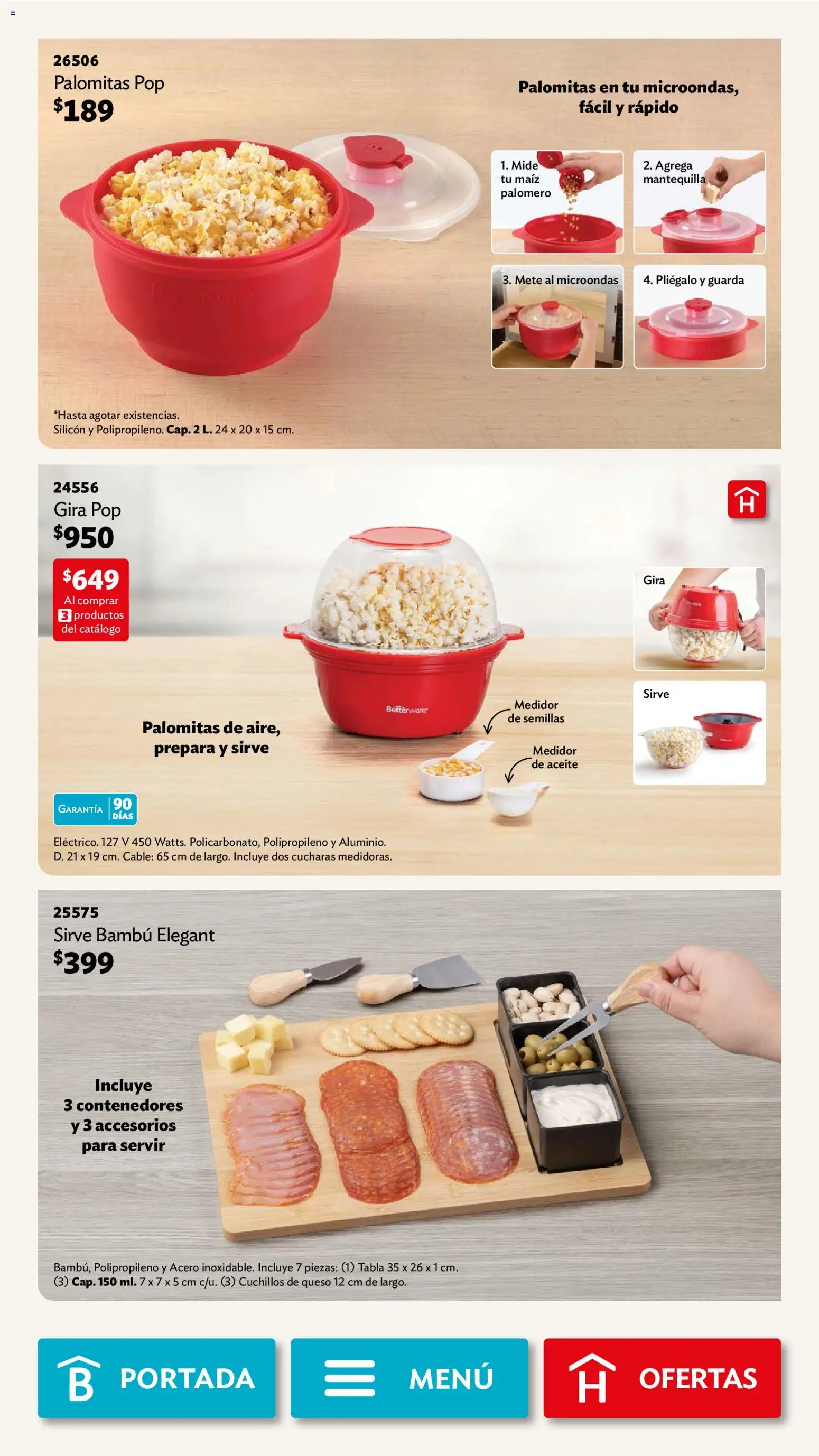 Nuevas ofertas de Betterware válidas en toda la República Mexicana desde el 02.03.2026. ¡Encuentra las mejores ofertas en Betterware campaña 3 2026! | Página: 63 | Productos: Mantequilla, Aceite, Cable, Microondas