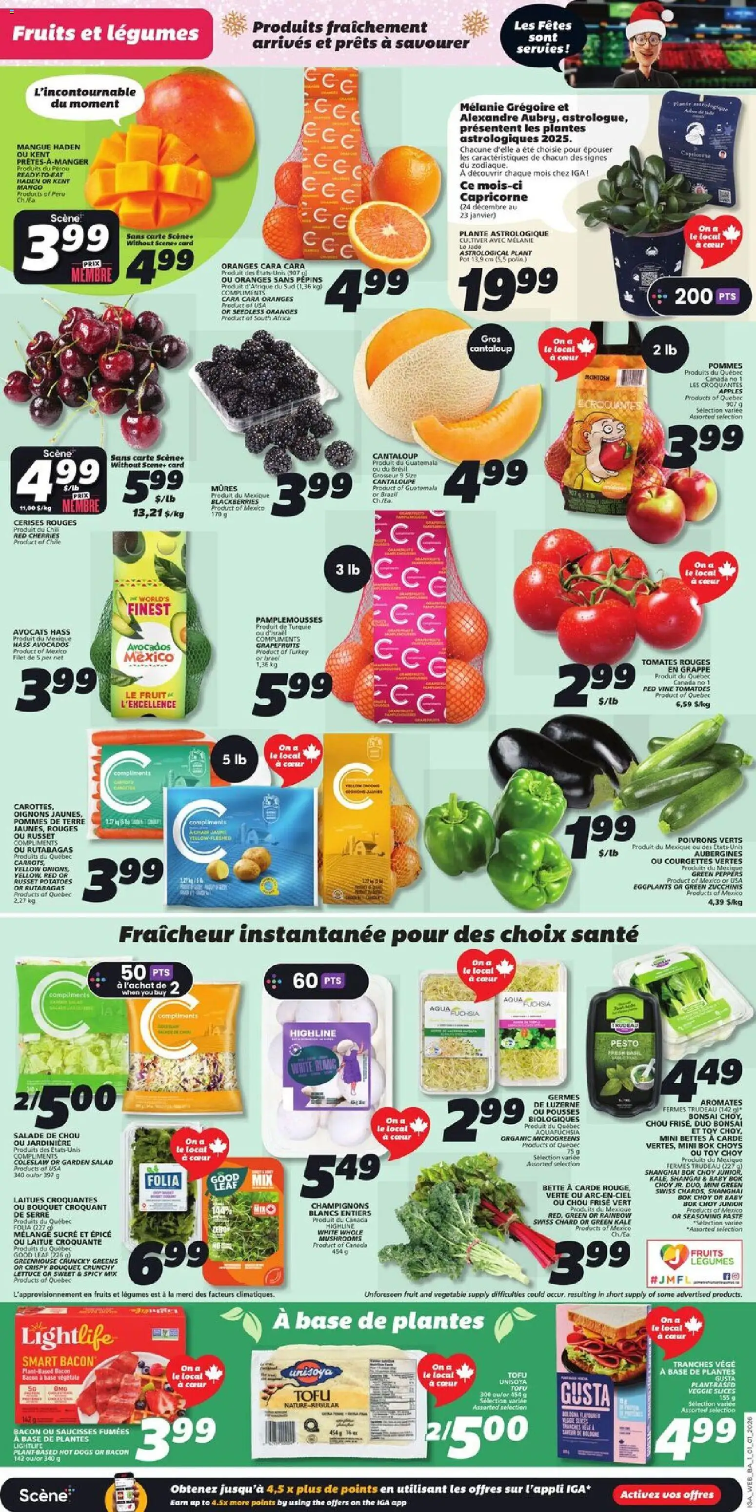 IGA flyer valid from 01.01.2026 | Page: 3 | Products: Salad, Apples, Oranges, Tomatoes