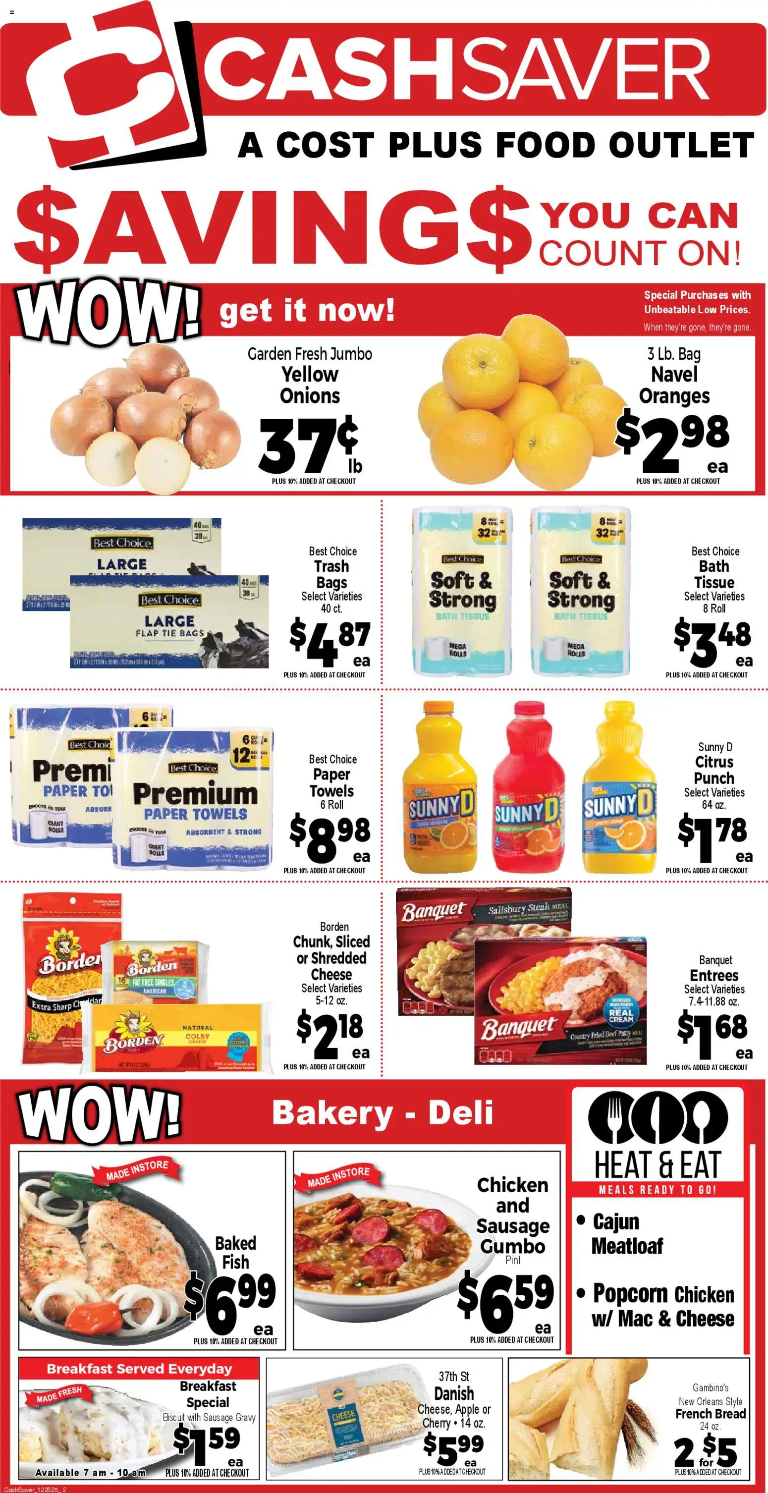 Market Basket Cash Saver - valid from 02.01.2026 | Page: 2 | Products: Bath, Bread, Fish, Bag