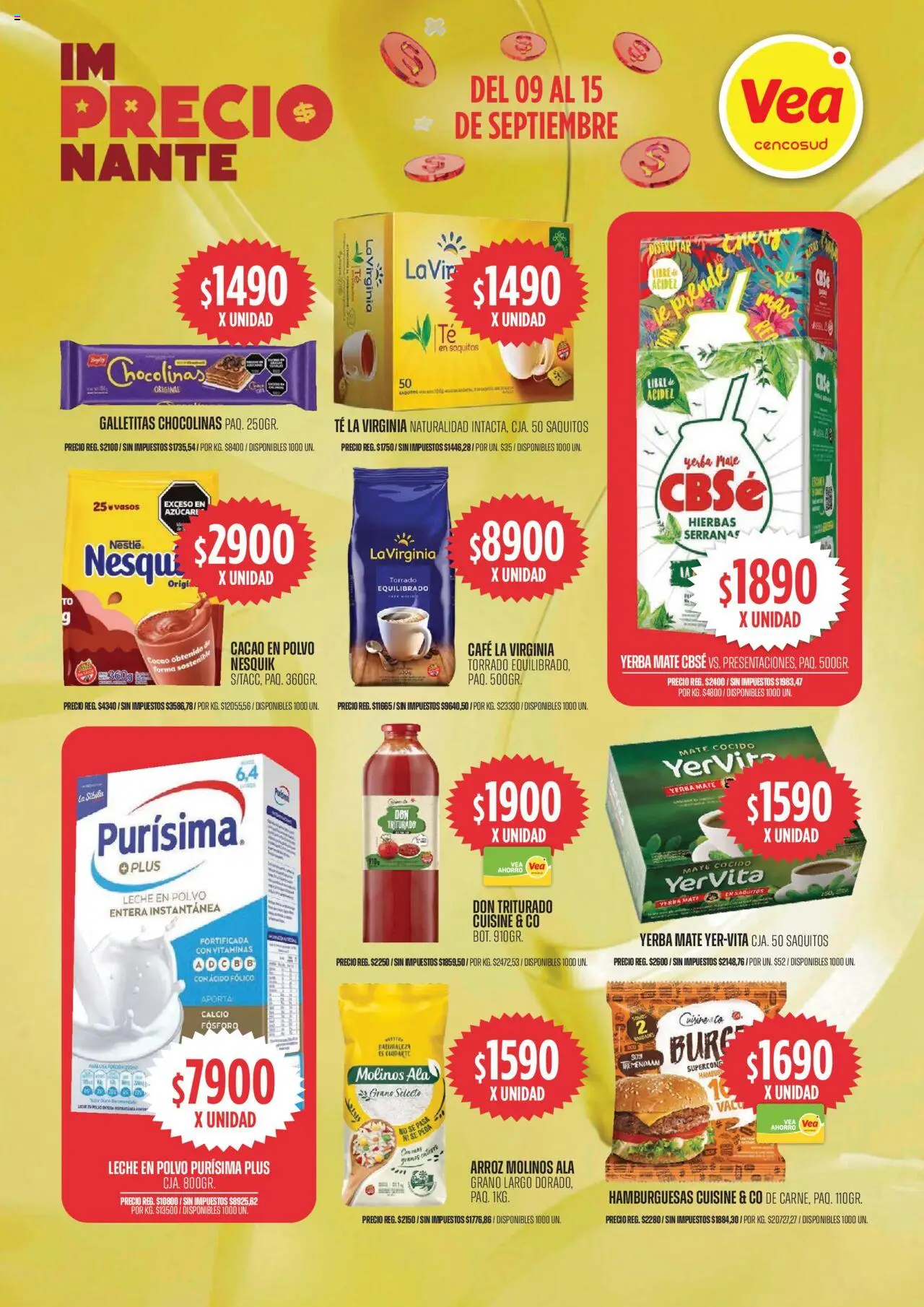Vea - Ofertas imPRECIOnante - CUYO │ válido desde el 09.09.2025 | Página: 2 | Productos: Vitaminas, Polvo, Café, Cacao