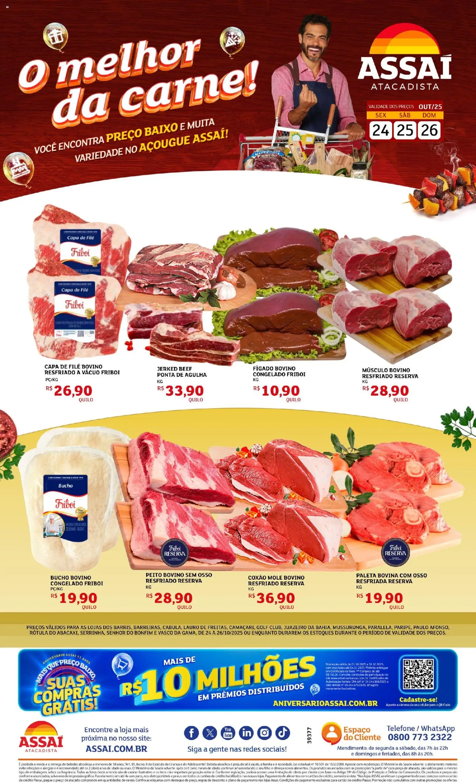 Assaí Atacadista Folheto - válido de 24.10.2025 | Página: 1 | Produtos: Celular, Pneus, Baixo, Bebida
