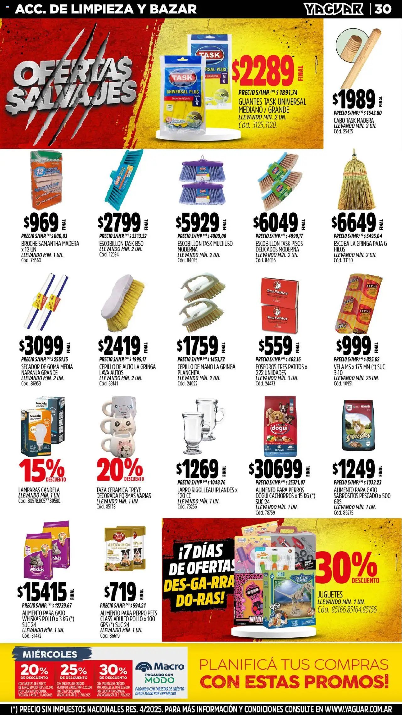 Yaguar - General Roca │ válido desde el 11.08.2025 | Página: 32 | Productos: Vela, Pollo, Pescado, Escoba