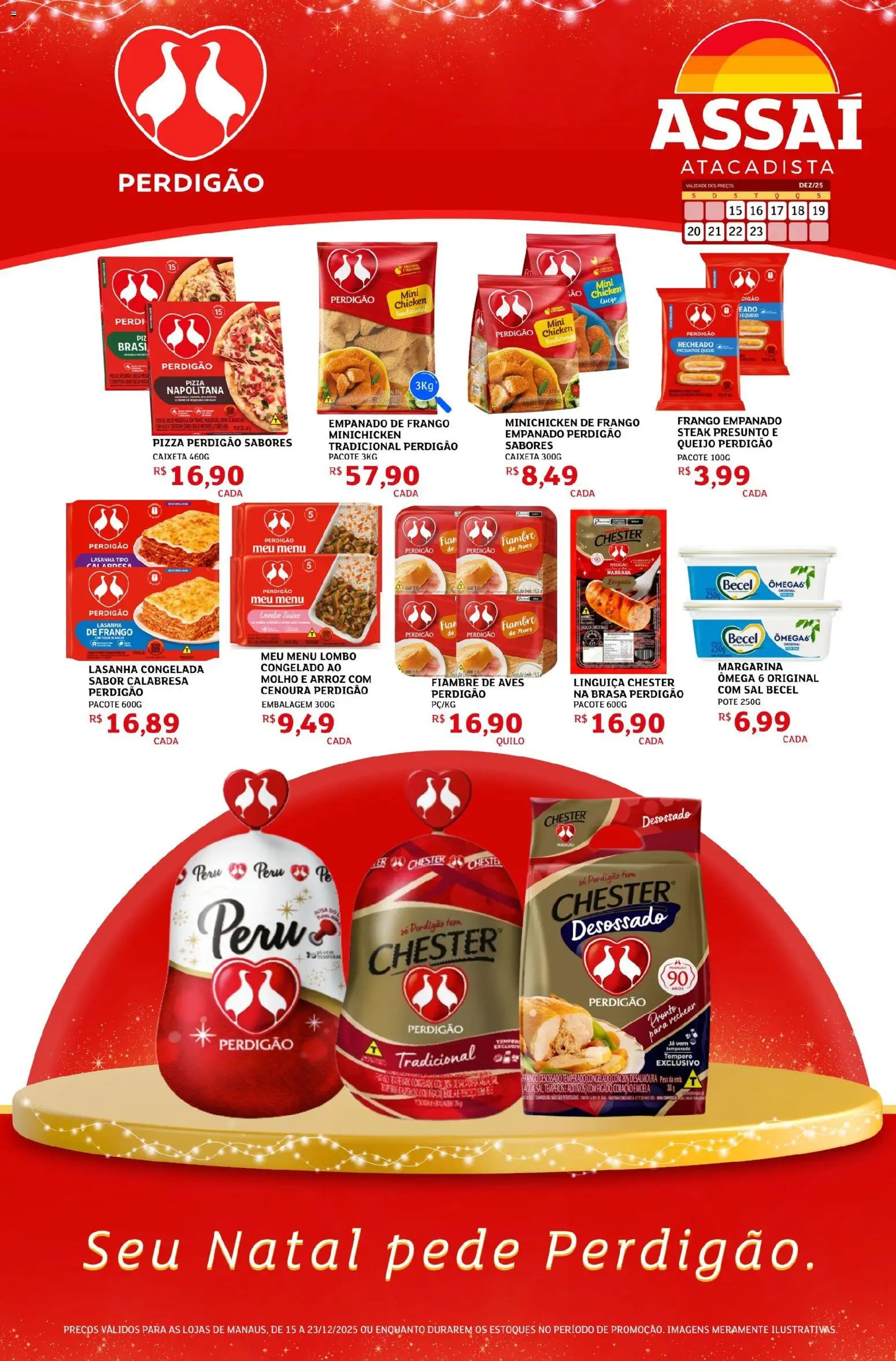 Assaí Atacadista Folheto - válido de 15.12.2025 | Página: 1 | Produtos: Linguiça, Lombo, Chester perdigão, Margarina