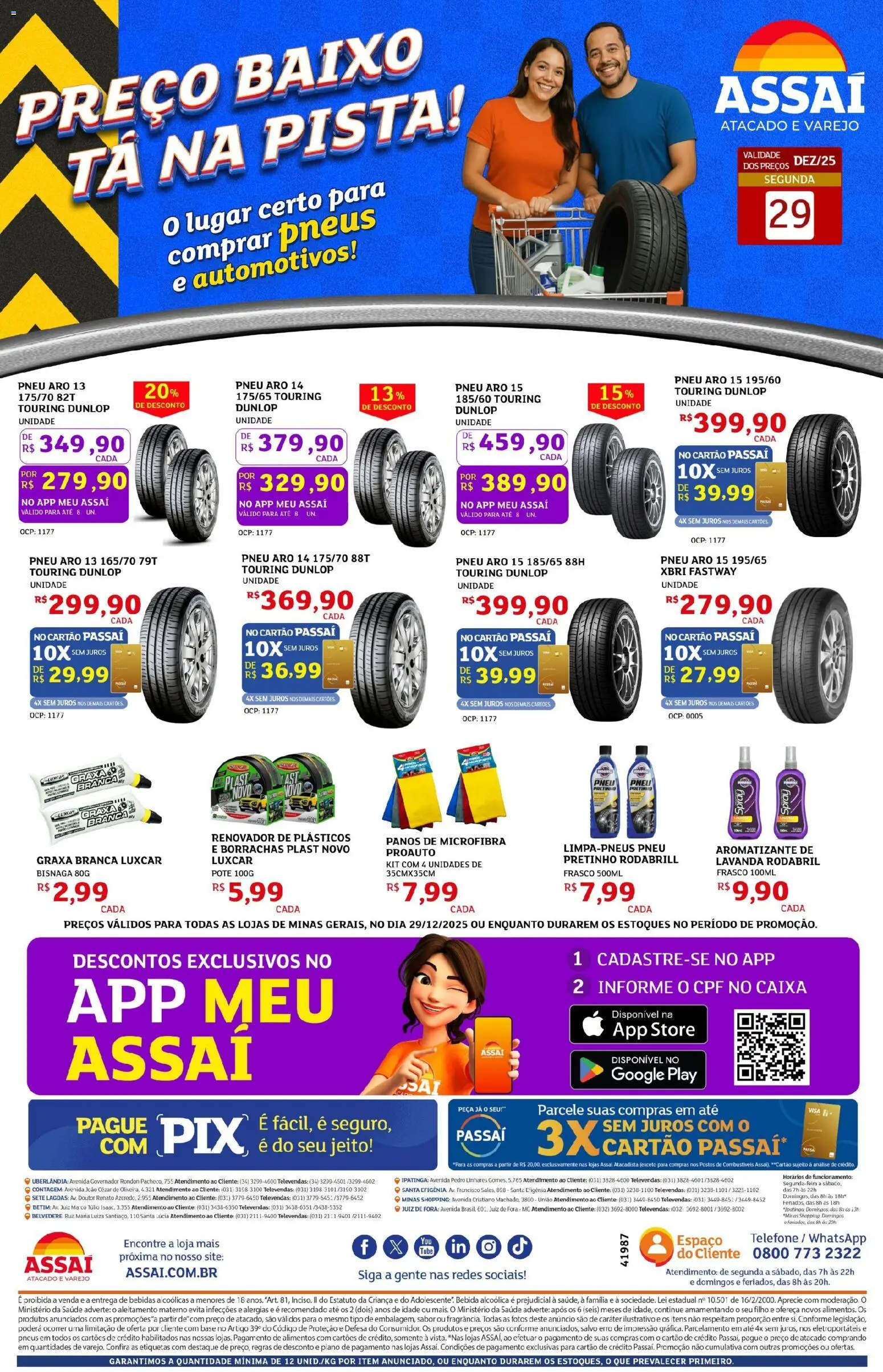 Assaí Atacadista Folheto - válido de 29.12.2025 | Página: 1 | Produtos: Pneu, Base, Baixo, Graxa